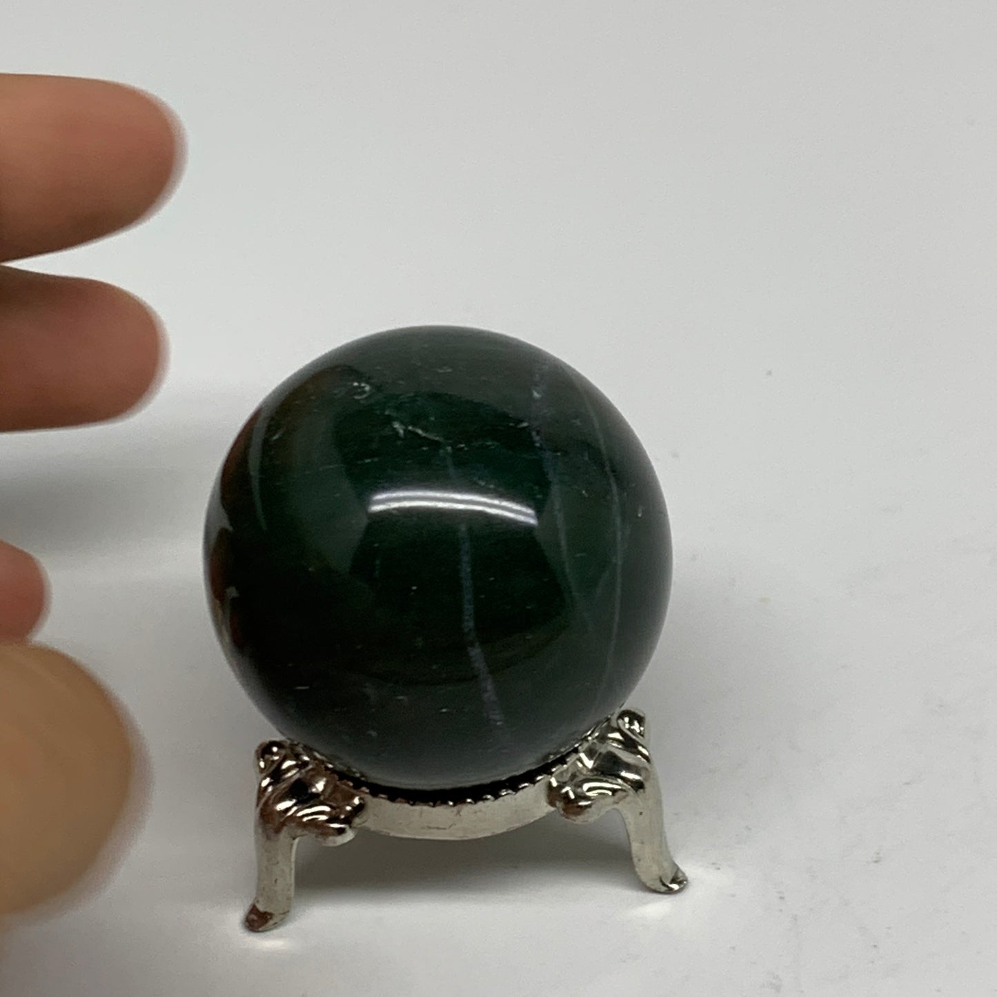 107.5g, 1.7"(42mm) Green Zade Stone Sphere Gemstone,Healing Crystal, B35259