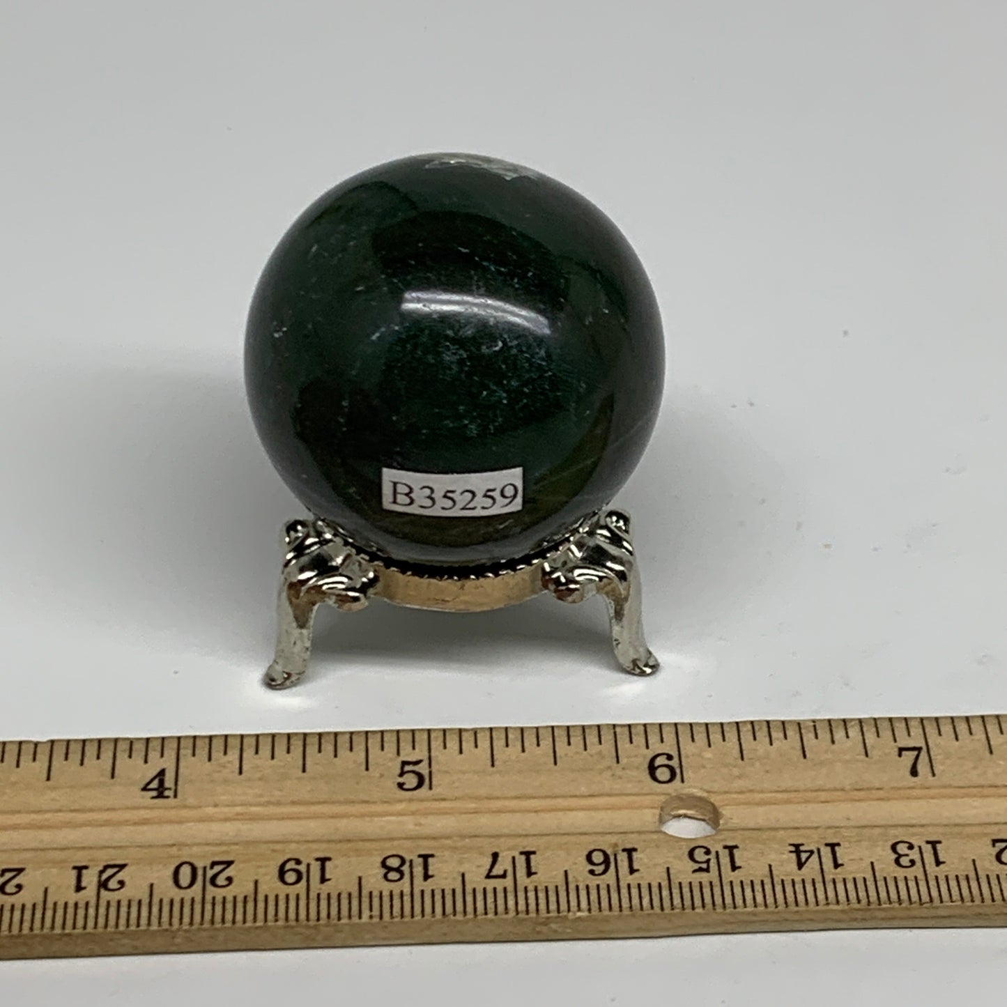 107.5g, 1.7"(42mm) Green Zade Stone Sphere Gemstone,Healing Crystal, B35259