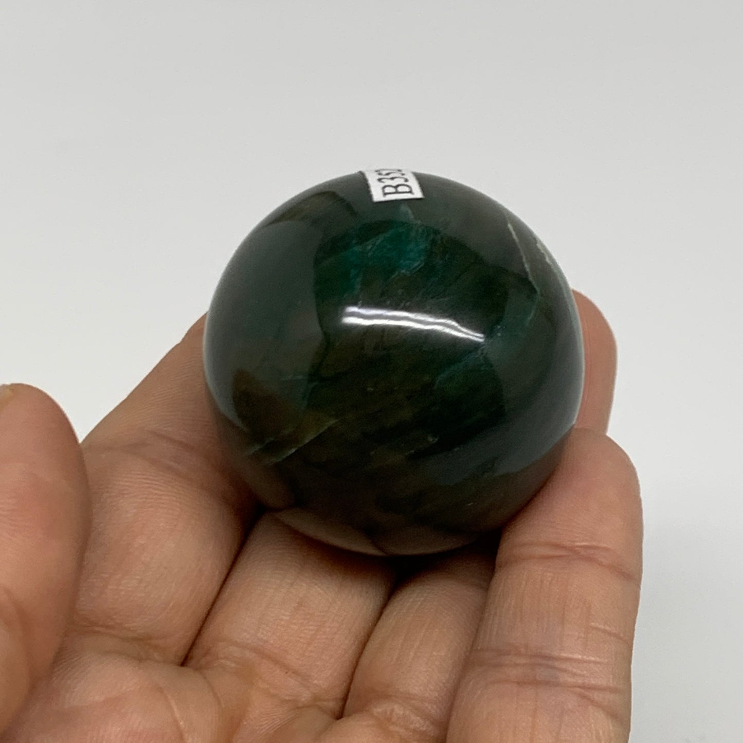 80.5g, 1.5"(38mm) Green Zade Stone Sphere Gemstone,Healing Crystal, B35262