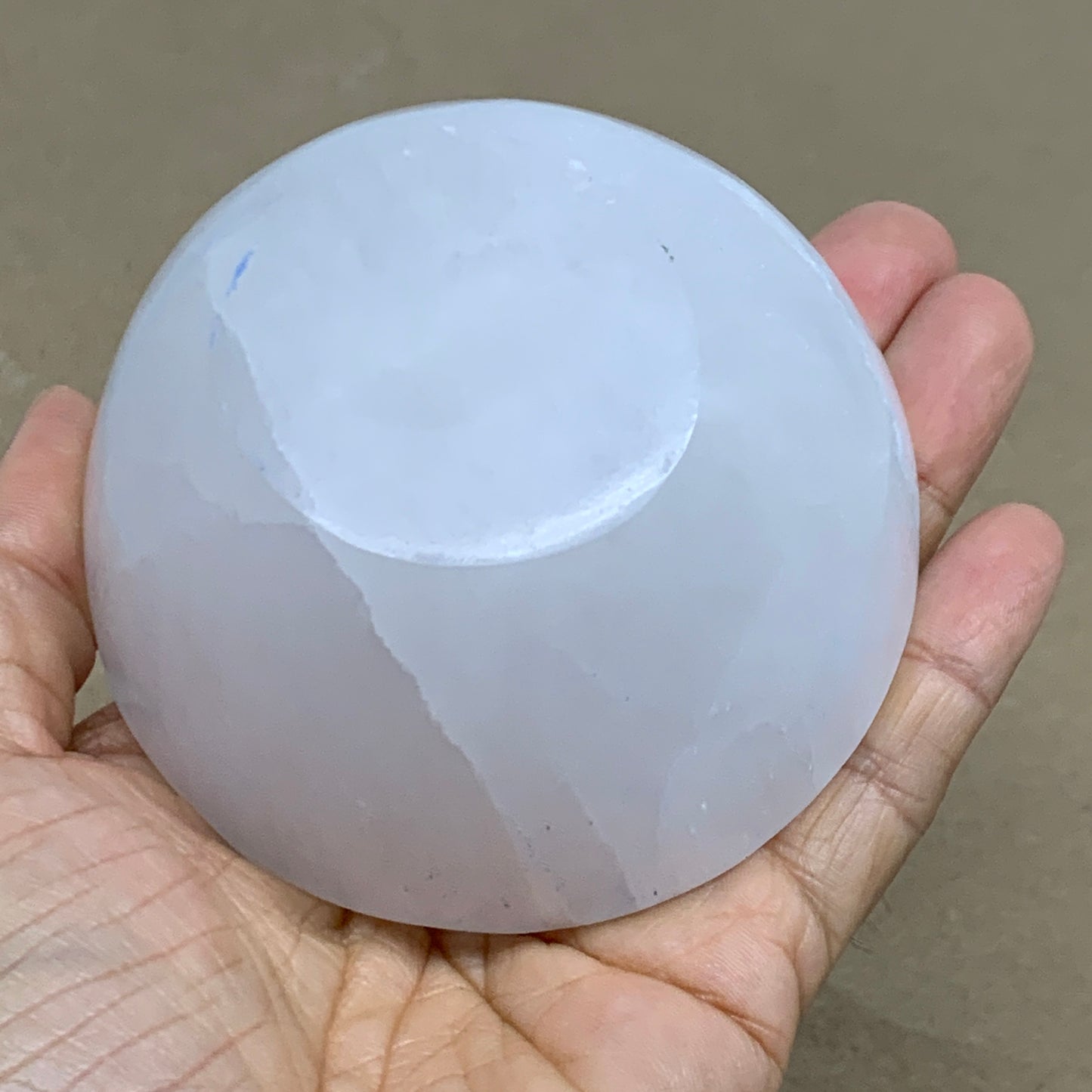 0.68 lbs, 3.3" Natural Round Selenite Bowl Crystals from Morocco, B35929