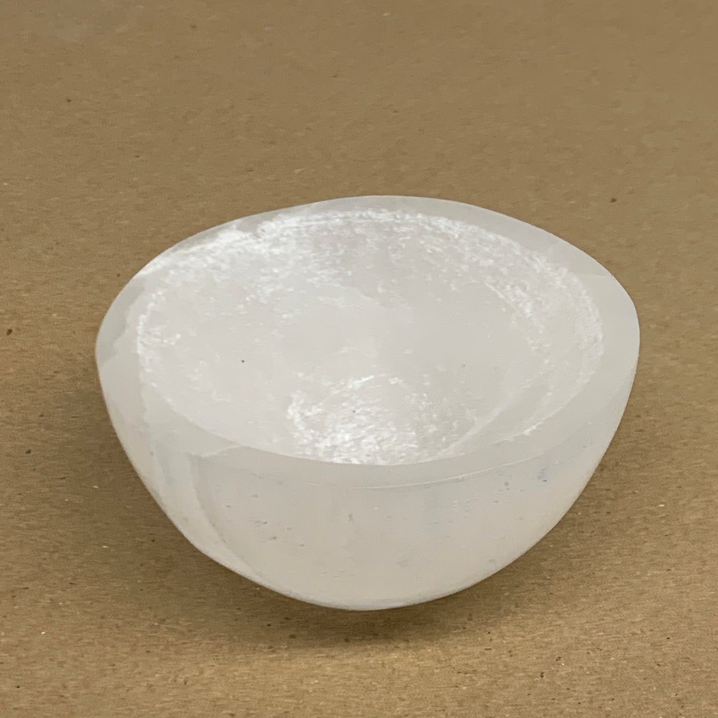 0.68 lbs, 3.3" Natural Round Selenite Bowl Crystals from Morocco, B35929