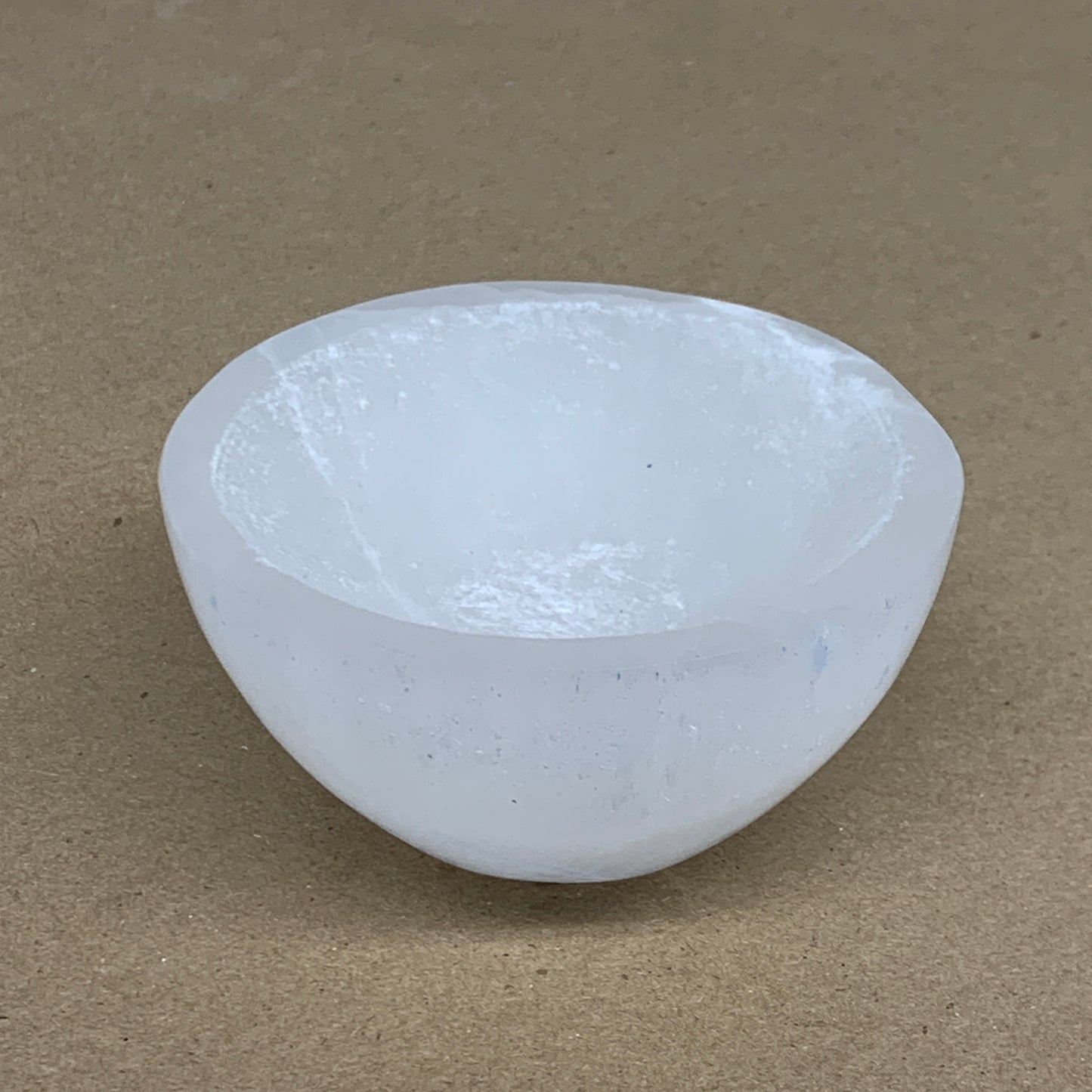 0.68 lbs, 3.3" Natural Round Selenite Bowl Crystals from Morocco, B35929