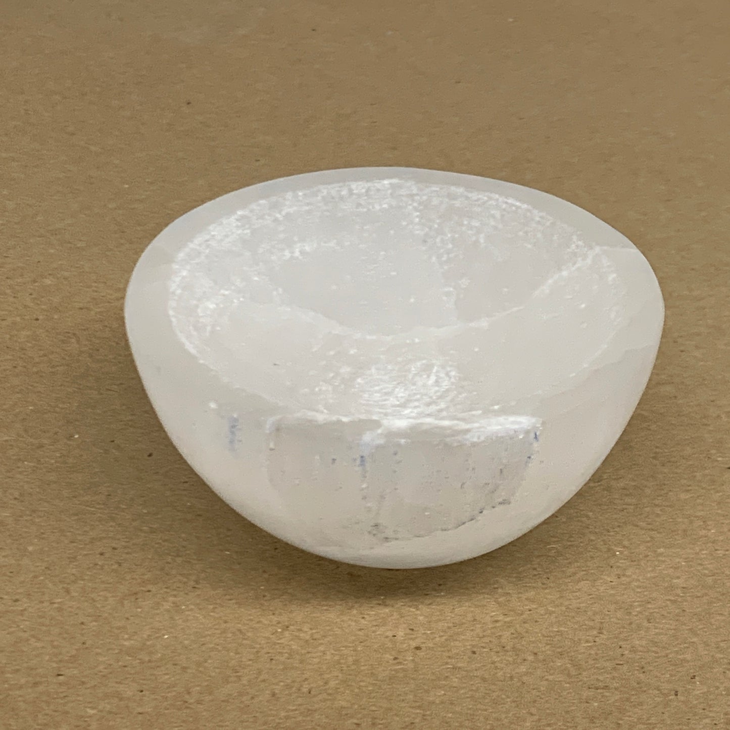 0.68 lbs, 3.3" Natural Round Selenite Bowl Crystals from Morocco, B35929