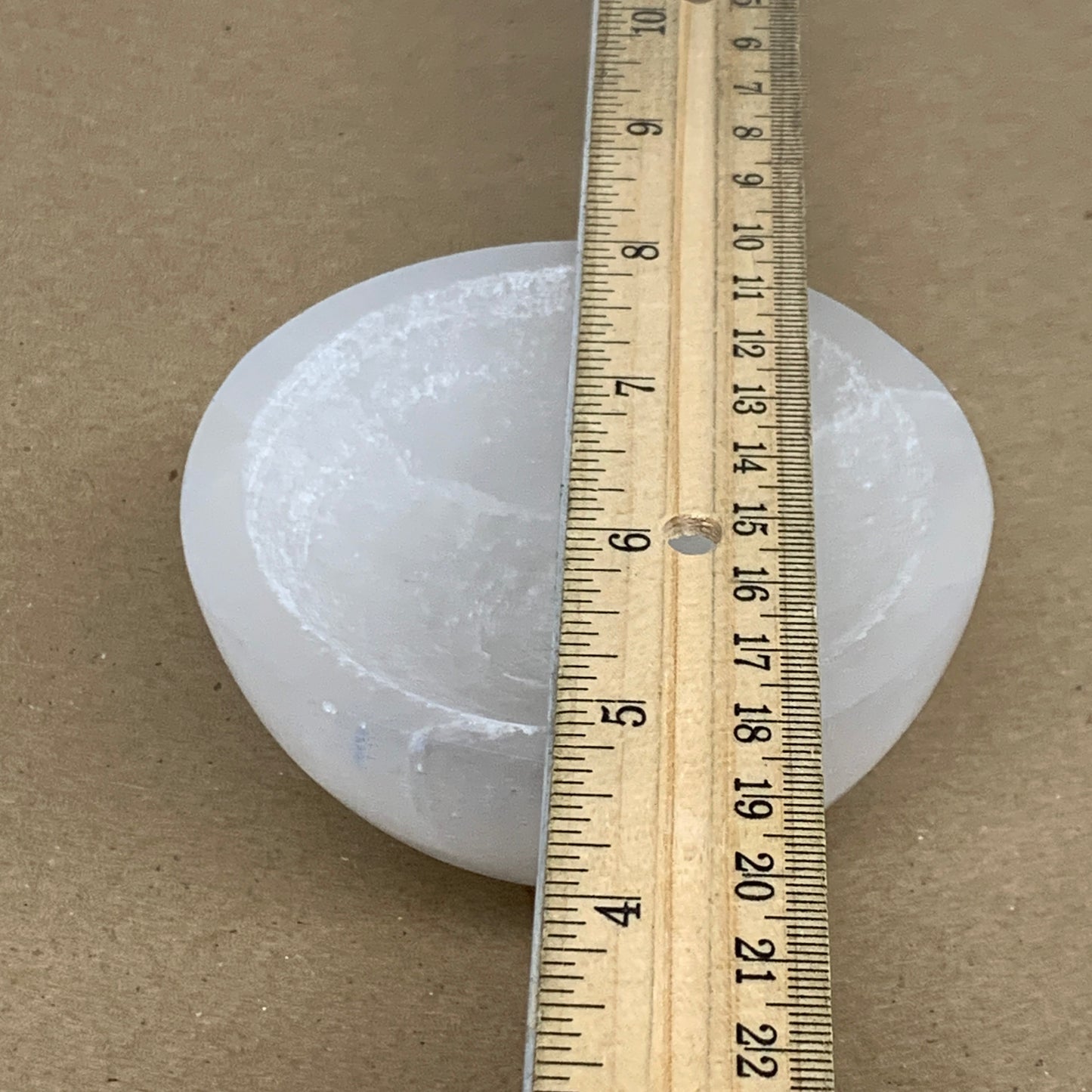 0.68 lbs, 3.3" Natural Round Selenite Bowl Crystals from Morocco, B35929