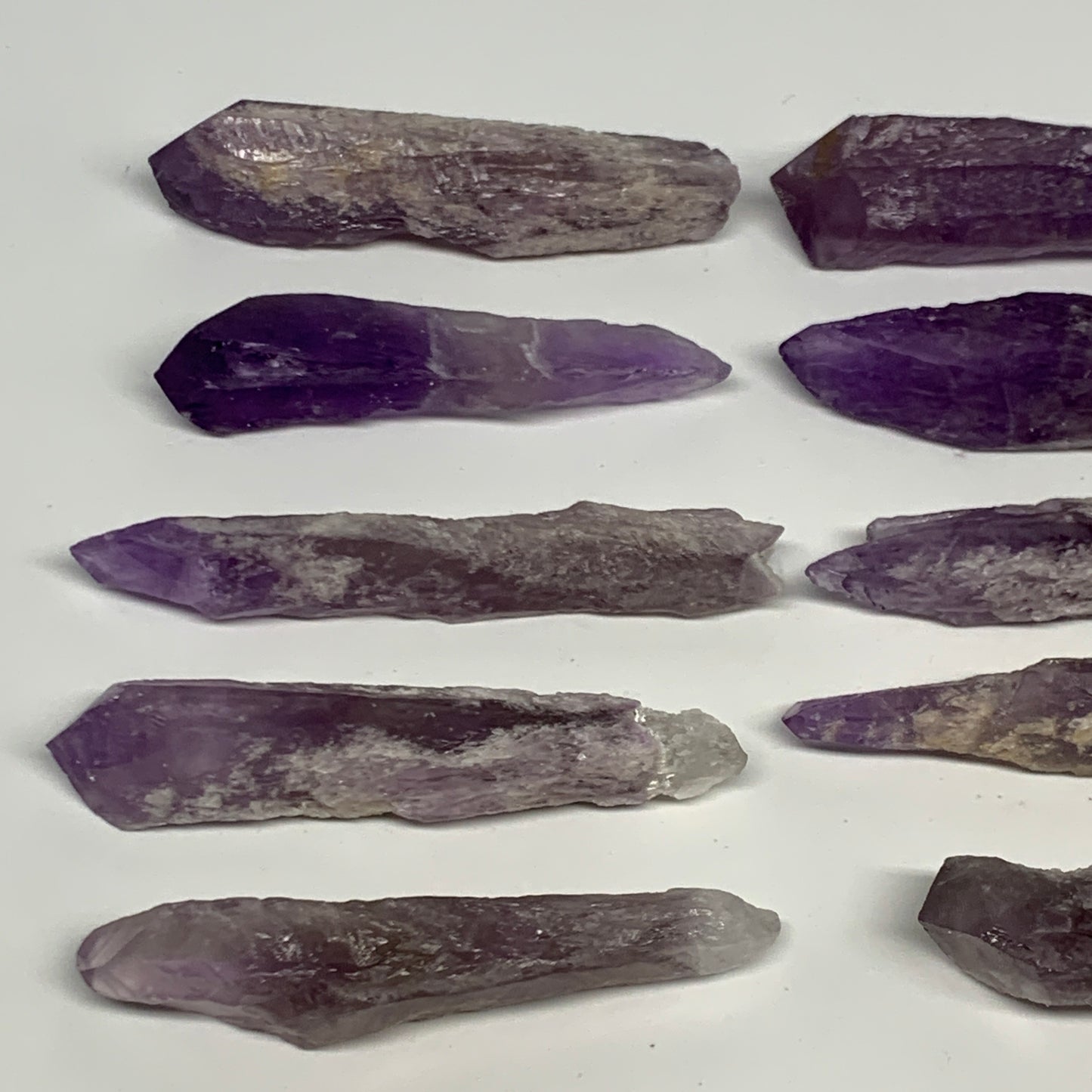 131.8g, 2.3" - 2.8", 11pcs, Amethyst Point Polished Rough lower part @Brazil, B2