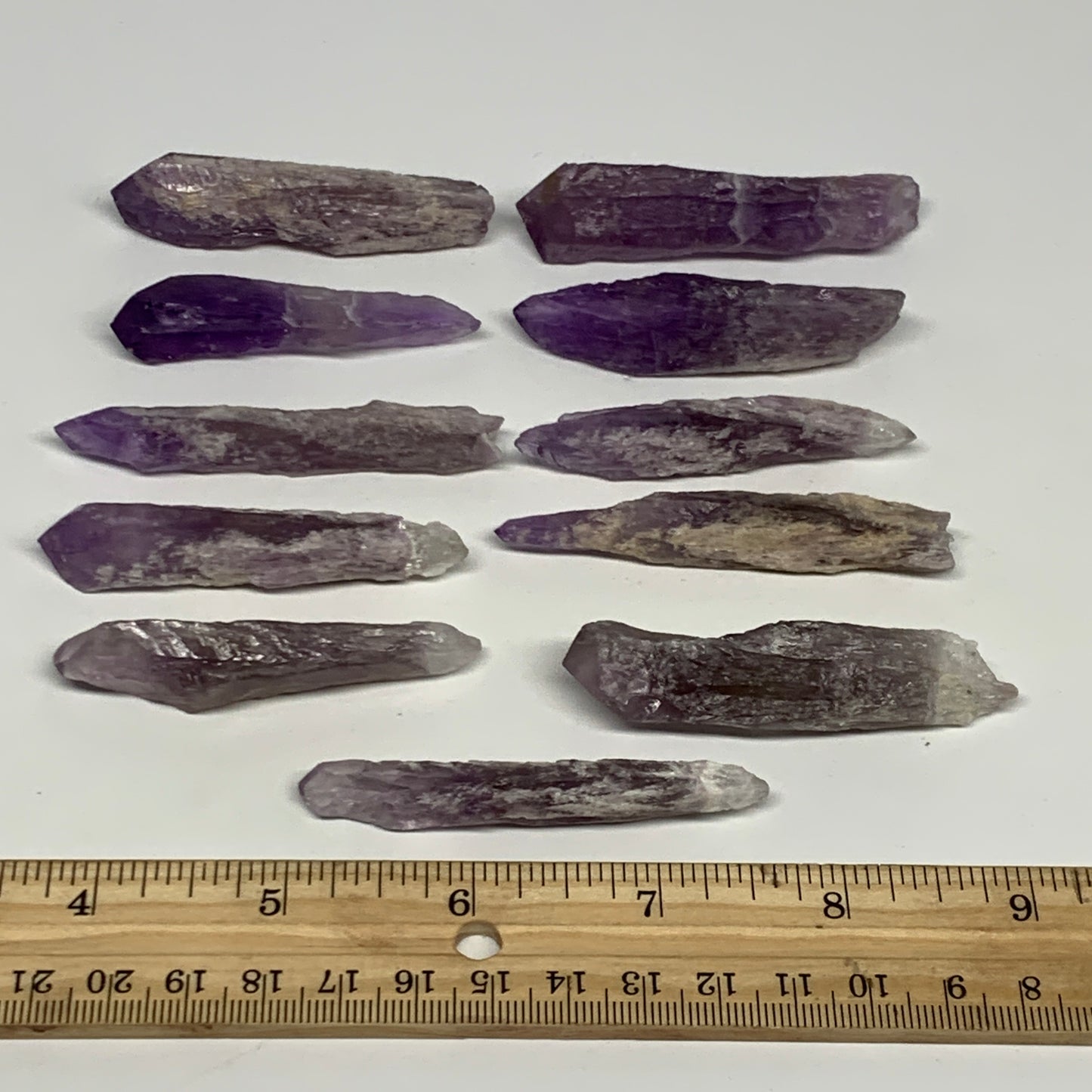 131.8g, 2.3" - 2.8", 11pcs, Amethyst Point Polished Rough lower part @Brazil, B2