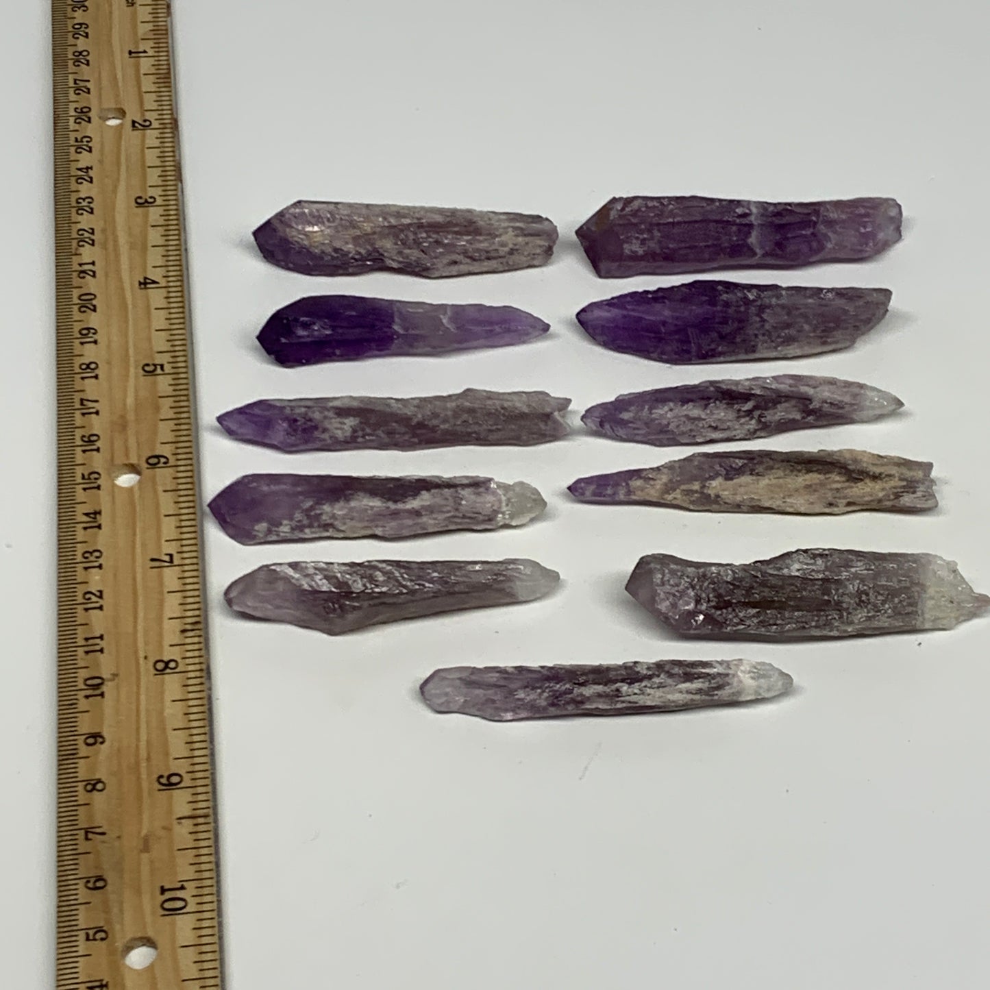 131.8g, 2.3" - 2.8", 11pcs, Amethyst Point Polished Rough lower part @Brazil, B2