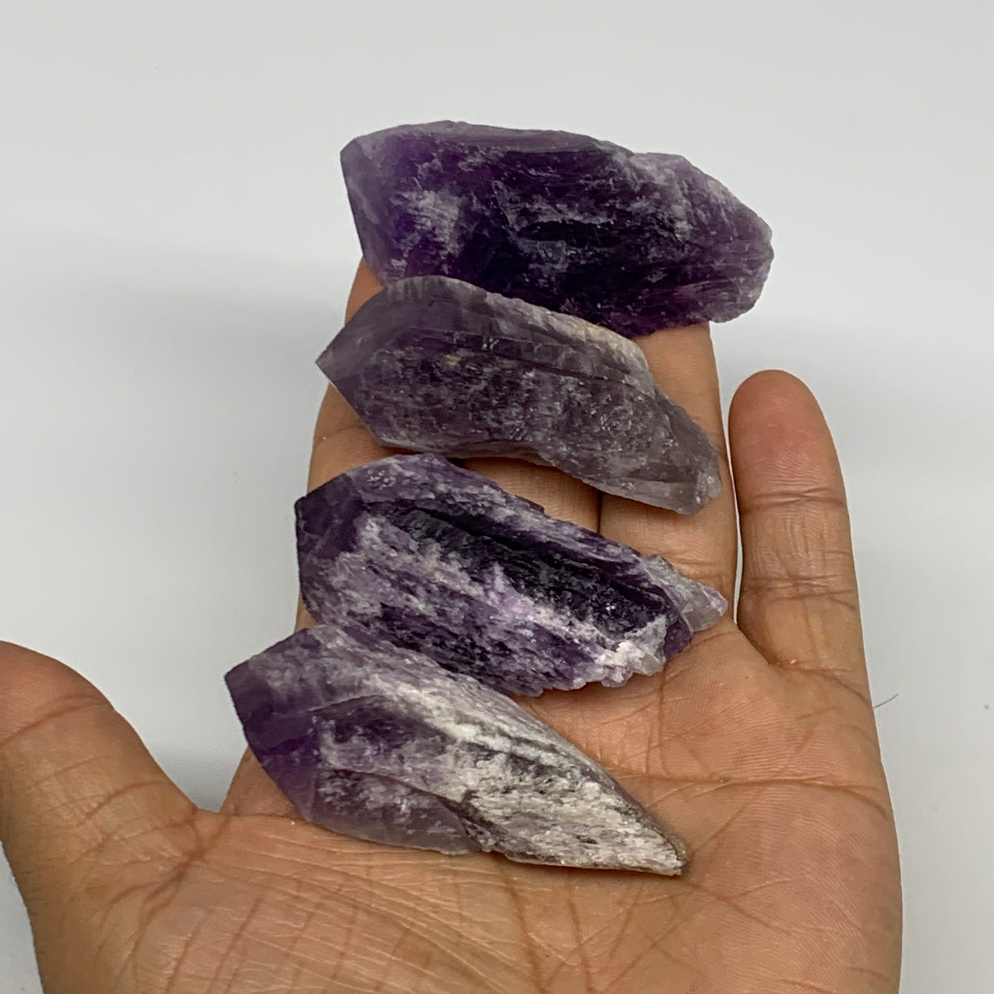 133.5g, 2.2" - 2.5", 4pcs, Amethyst Point Polished Rough lower part @Brazil, B28