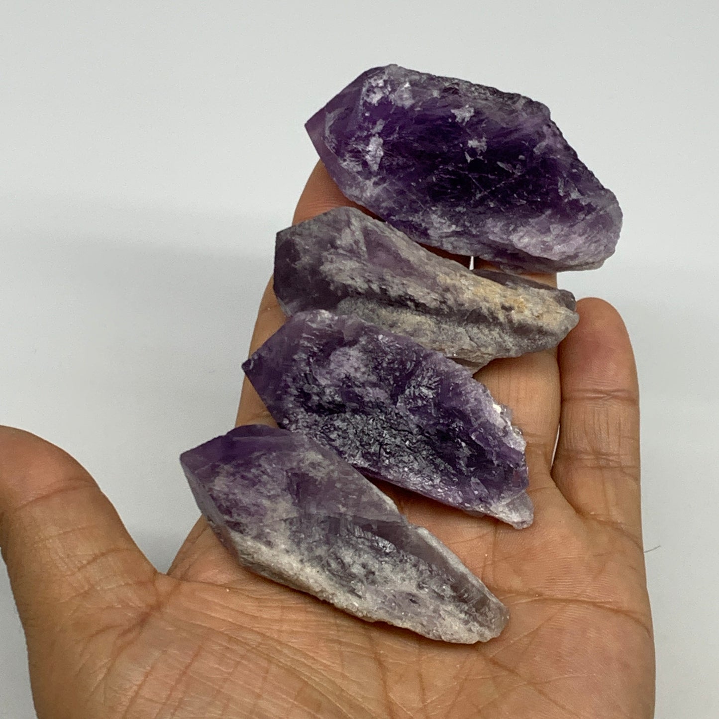 133.5g, 2.2" - 2.5", 4pcs, Amethyst Point Polished Rough lower part @Brazil, B28