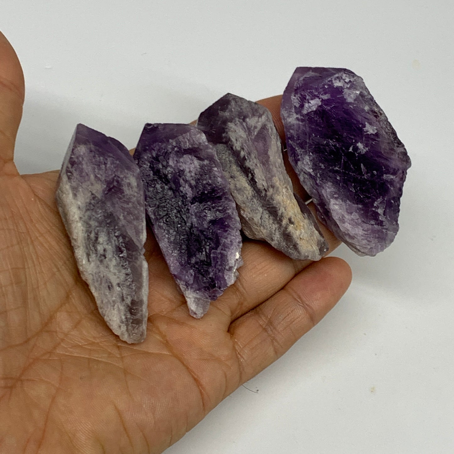 133.5g, 2.2" - 2.5", 4pcs, Amethyst Point Polished Rough lower part @Brazil, B28