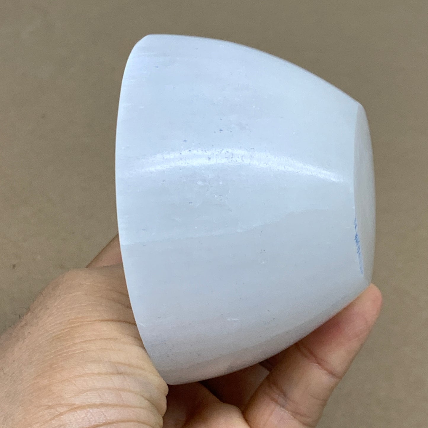 0.60 lbs, 3.2" Natural Round Selenite Bowl Crystals from Morocco, B35931