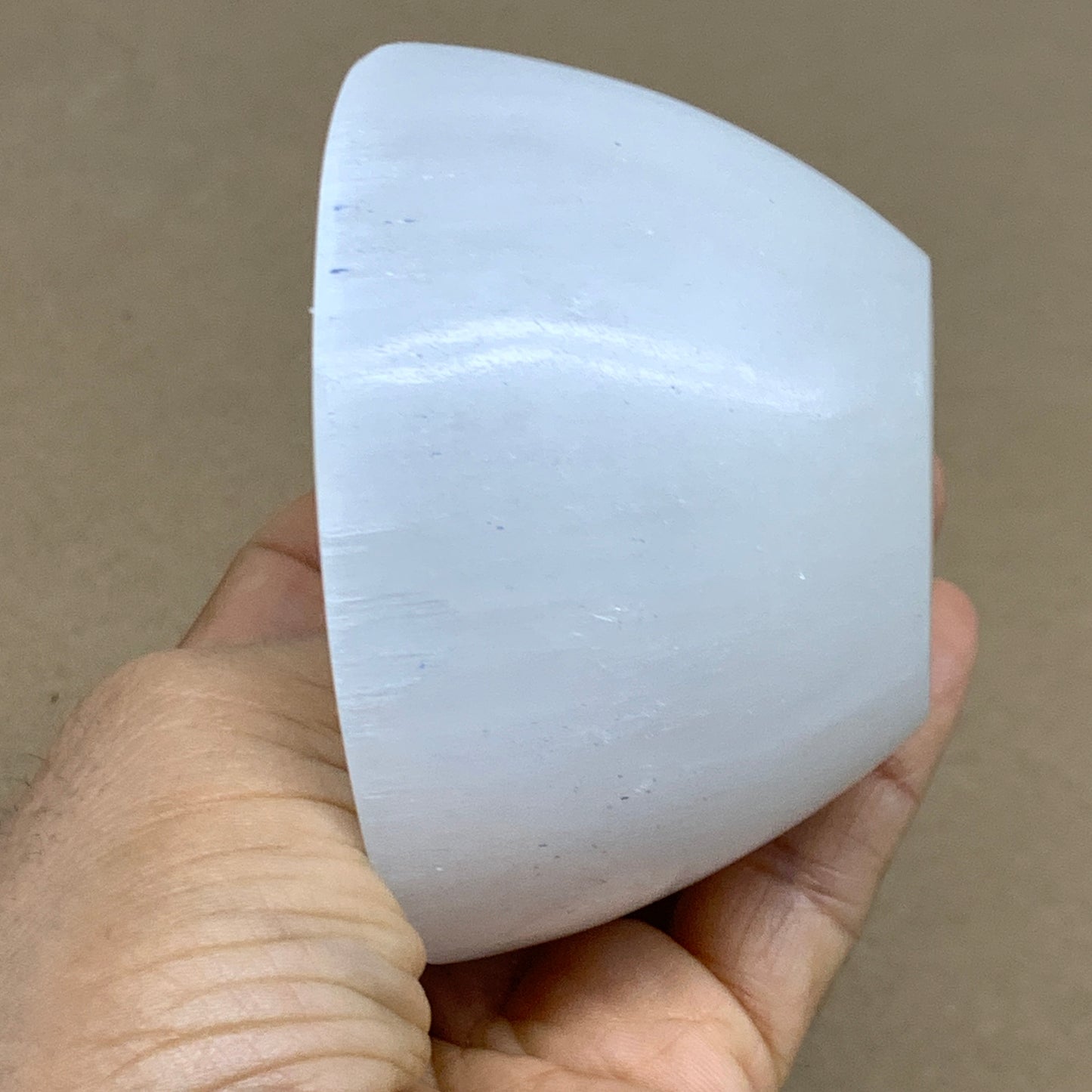 0.60 lbs, 3.2" Natural Round Selenite Bowl Crystals from Morocco, B35931