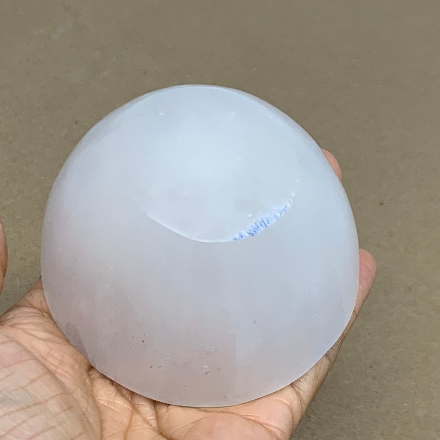 0.60 lbs, 3.2" Natural Round Selenite Bowl Crystals from Morocco, B35931