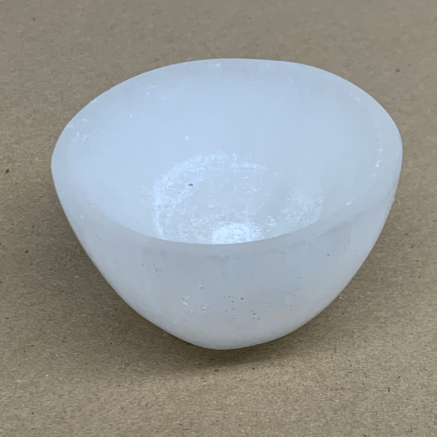 0.60 lbs, 3.2" Natural Round Selenite Bowl Crystals from Morocco, B35931