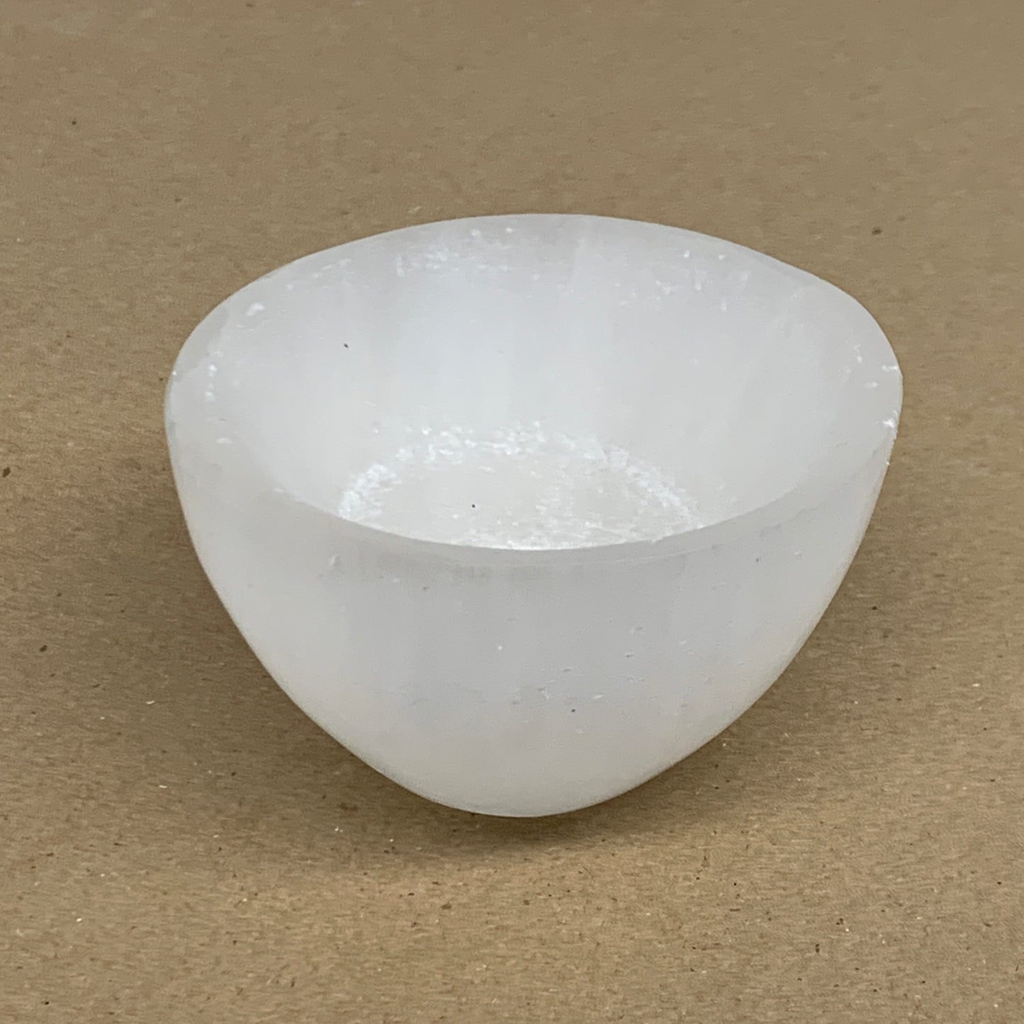 0.60 lbs, 3.2" Natural Round Selenite Bowl Crystals from Morocco, B35931