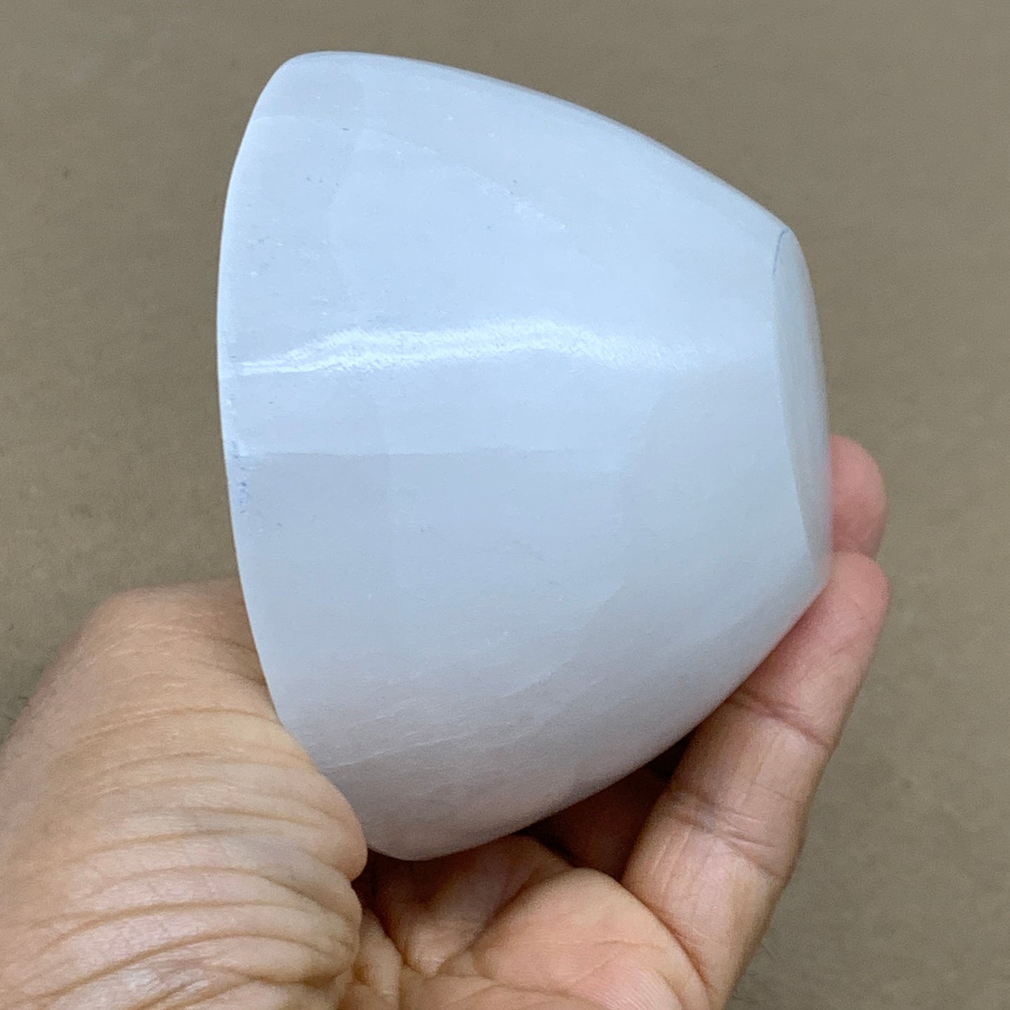 0.67 lbs, 3.2" Natural Round Selenite Bowl Crystals from Morocco, B35932