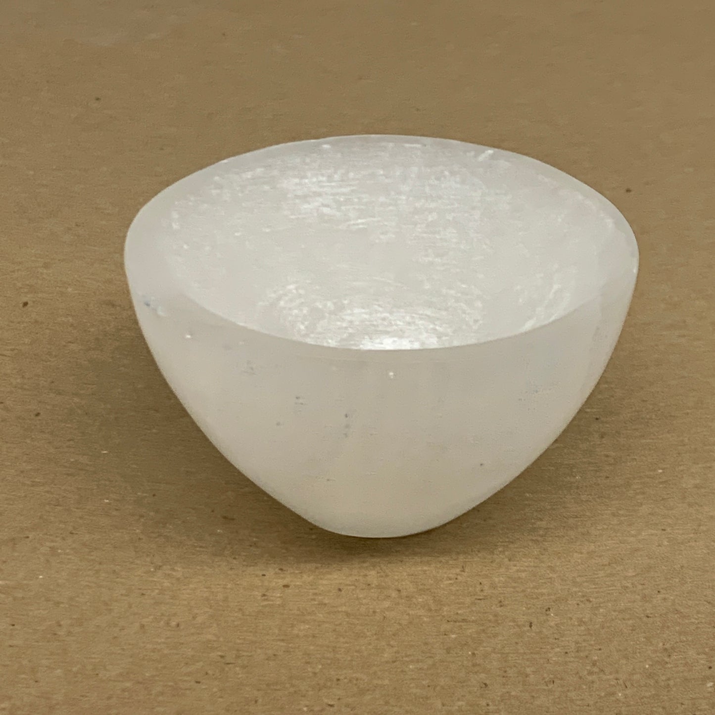 0.67 lbs, 3.2" Natural Round Selenite Bowl Crystals from Morocco, B35932