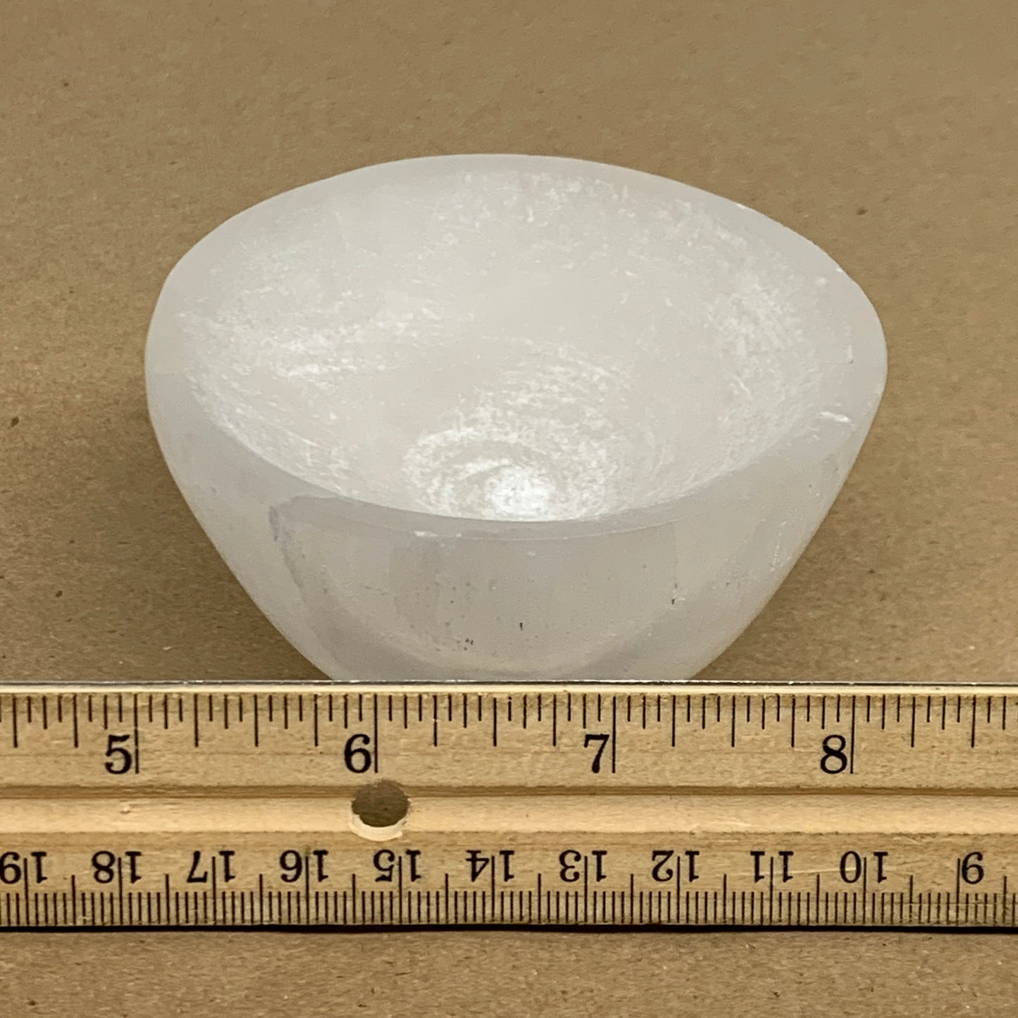 0.67 lbs, 3.2" Natural Round Selenite Bowl Crystals from Morocco, B35932