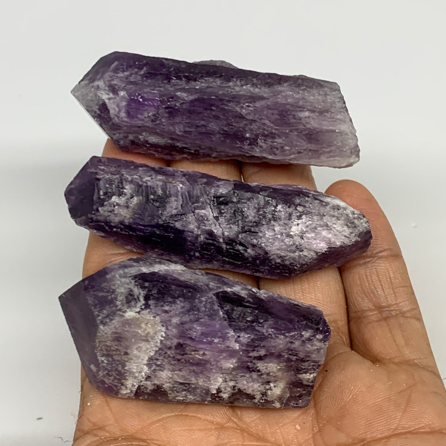 125.2g, 2.3" - 2.8", 3pcs, Amethyst Point Polished Rough lower part @Brazil, B28