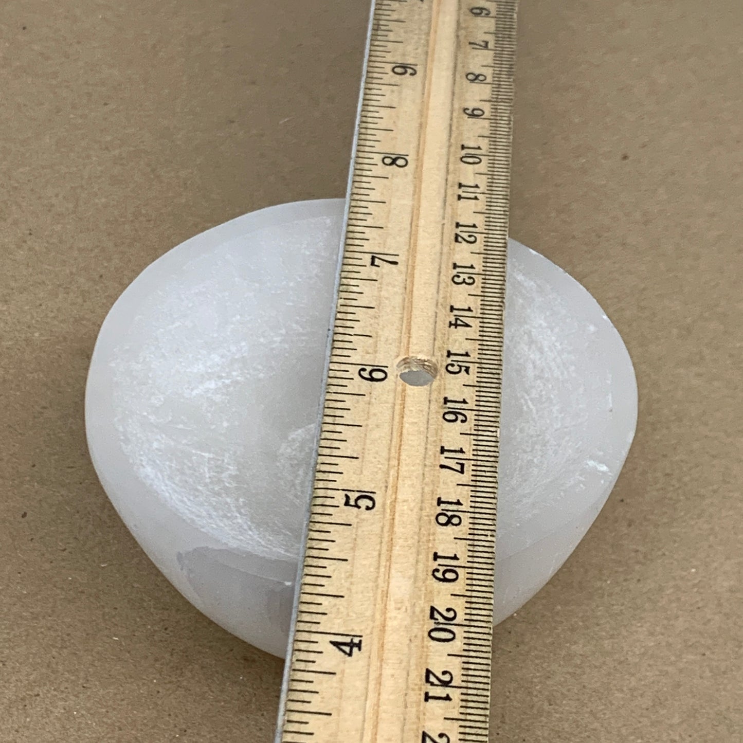 0.67 lbs, 3.2" Natural Round Selenite Bowl Crystals from Morocco, B35932