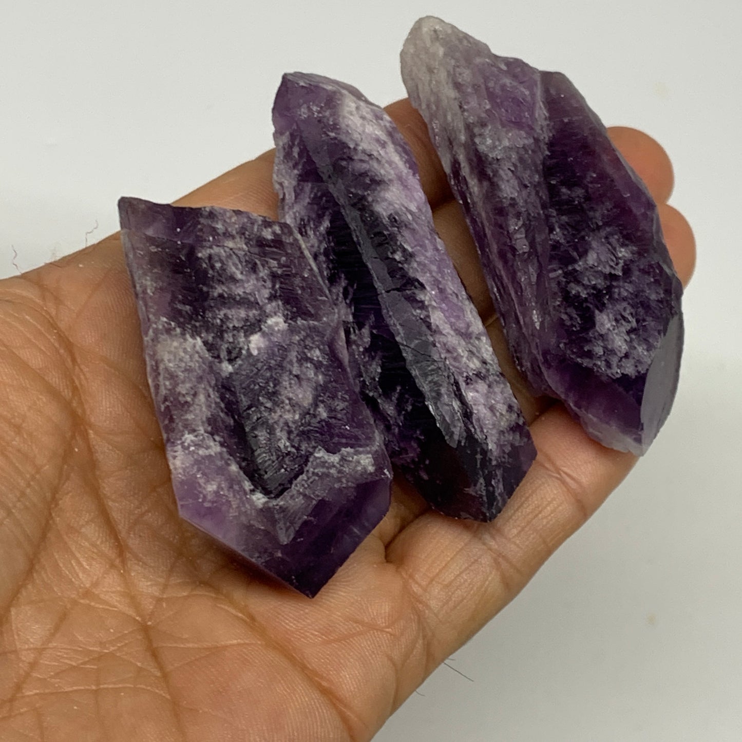 125.2g, 2.3" - 2.8", 3pcs, Amethyst Point Polished Rough lower part @Brazil, B28