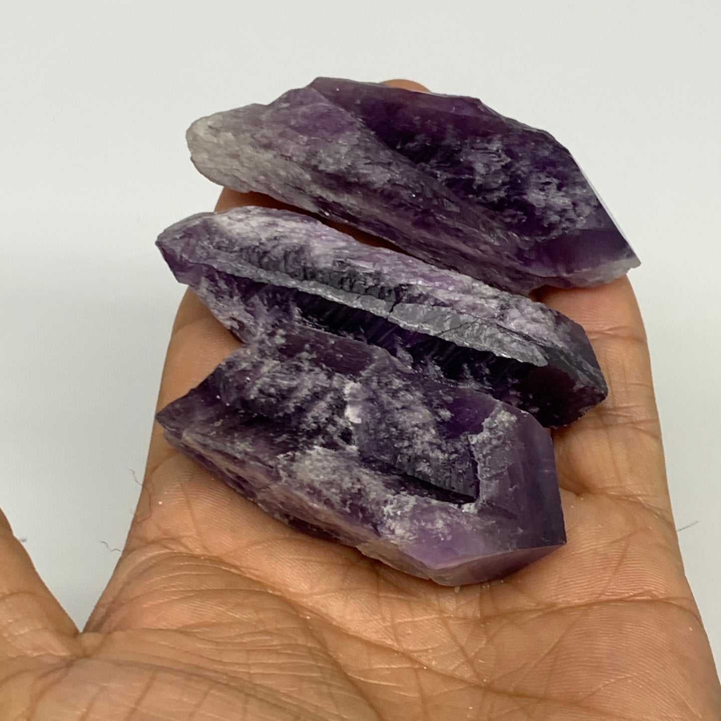 125.2g, 2.3" - 2.8", 3pcs, Amethyst Point Polished Rough lower part @Brazil, B28