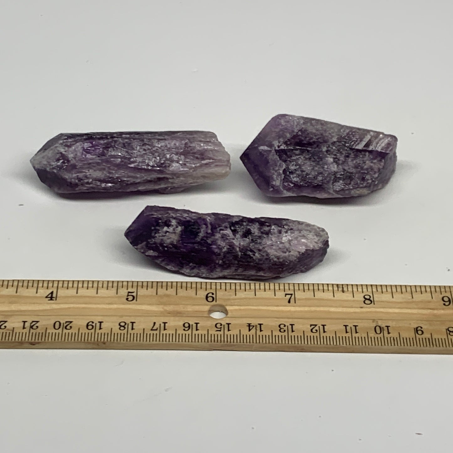 125.2g, 2.3" - 2.8", 3pcs, Amethyst Point Polished Rough lower part @Brazil, B28