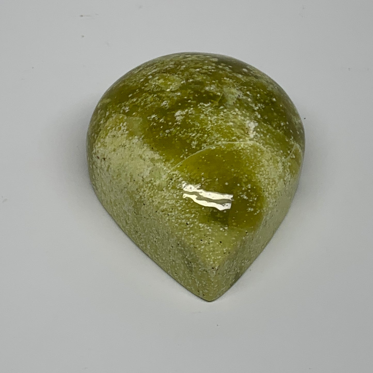 222.8g, 3"x2.8"x1.4" Green Serpentine Heart Polished Gemstones, B33863