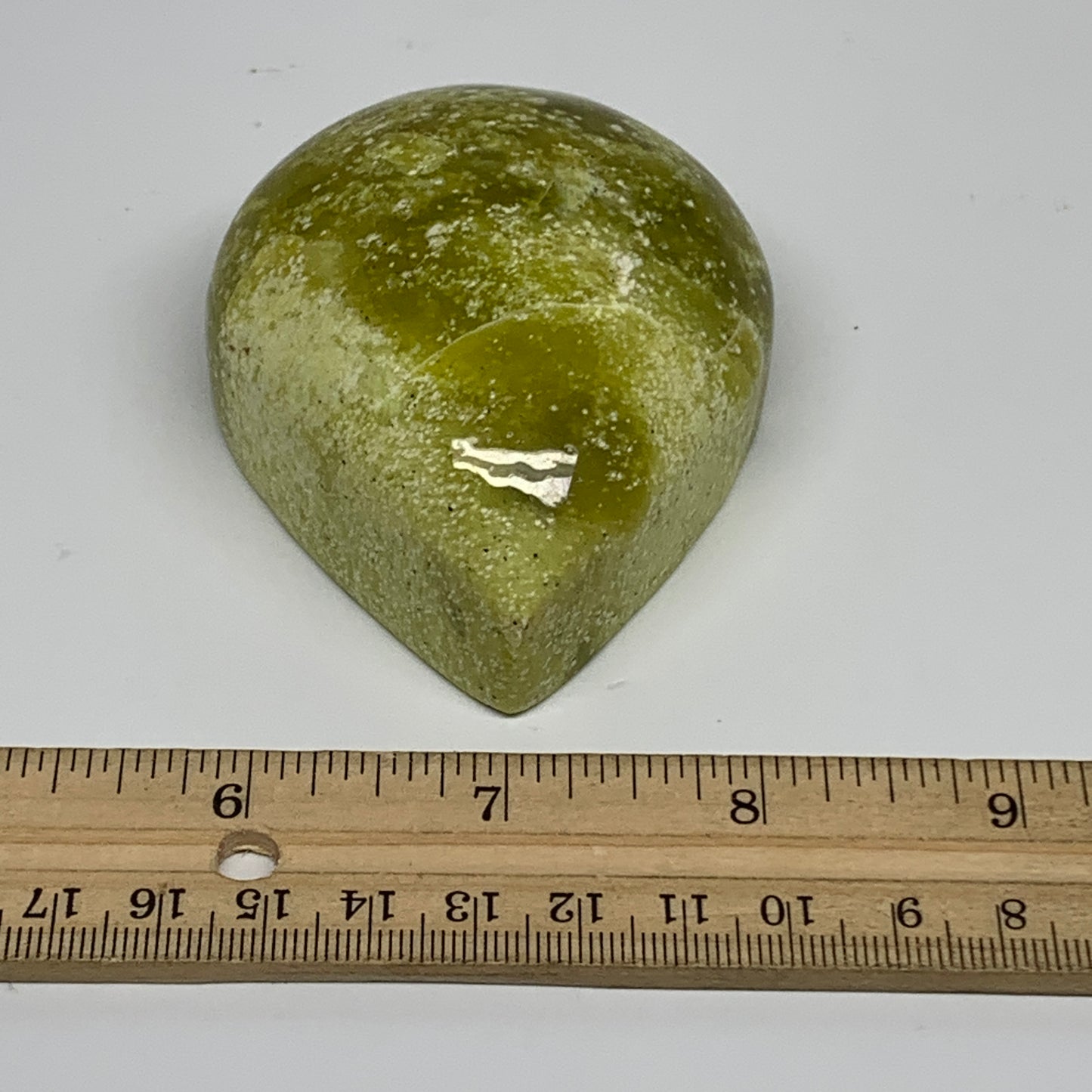 222.8g, 3"x2.8"x1.4" Green Serpentine Heart Polished Gemstones, B33863