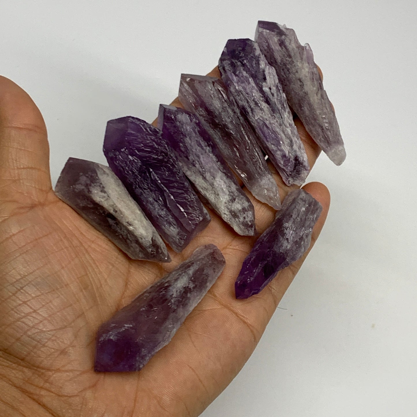 113.1g, 1.9" - 2.6", 8pcs, Amethyst Point Polished Rough lower part @Brazil, B28