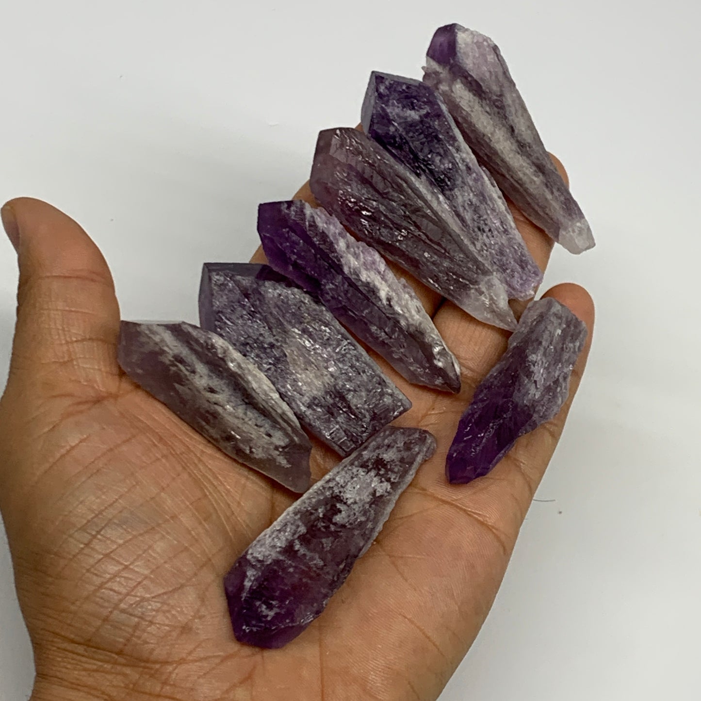 113.1g, 1.9" - 2.6", 8pcs, Amethyst Point Polished Rough lower part @Brazil, B28