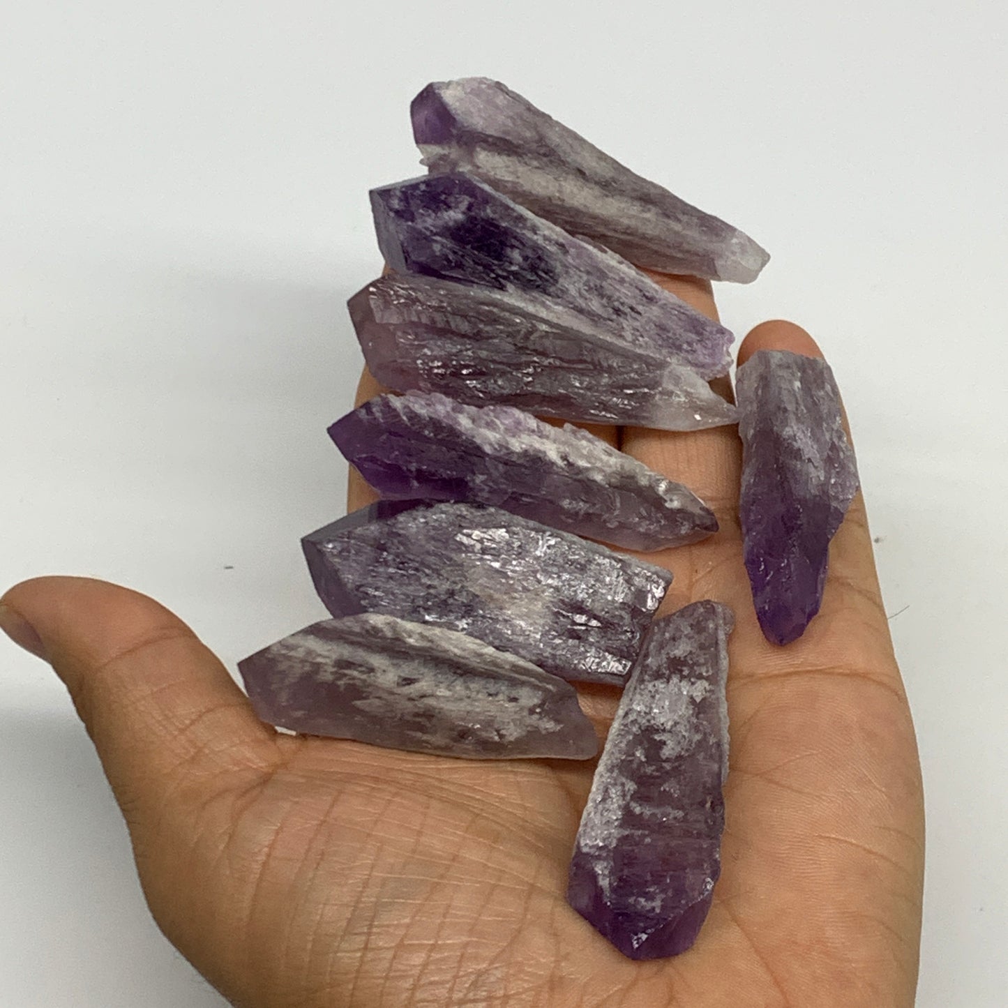 113.1g, 1.9" - 2.6", 8pcs, Amethyst Point Polished Rough lower part @Brazil, B28