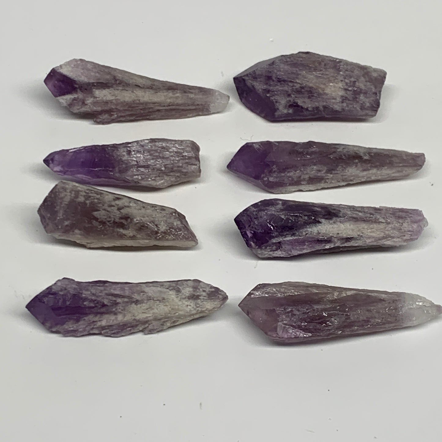 113.1g, 1.9" - 2.6", 8pcs, Amethyst Point Polished Rough lower part @Brazil, B28