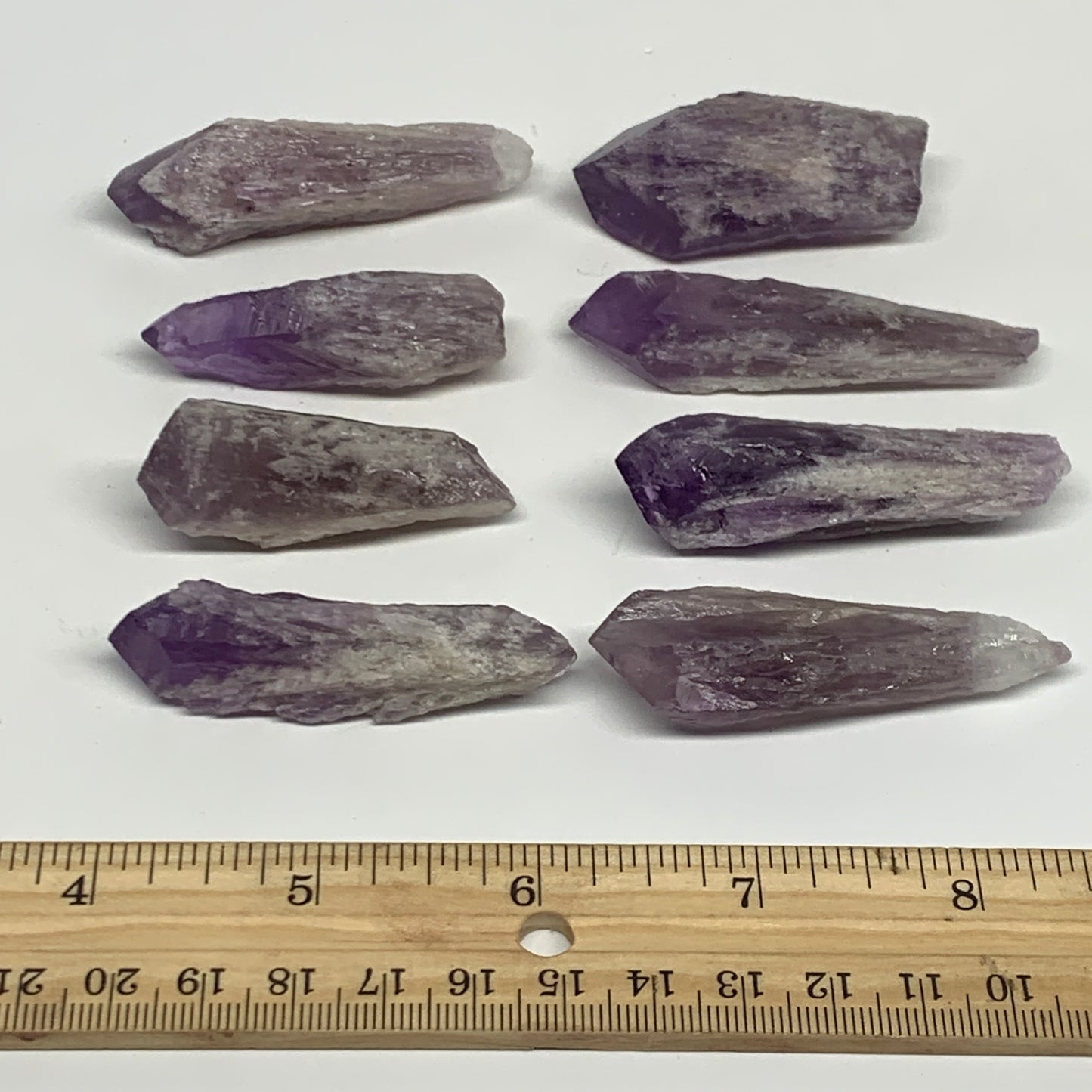 113.1g, 1.9" - 2.6", 8pcs, Amethyst Point Polished Rough lower part @Brazil, B28