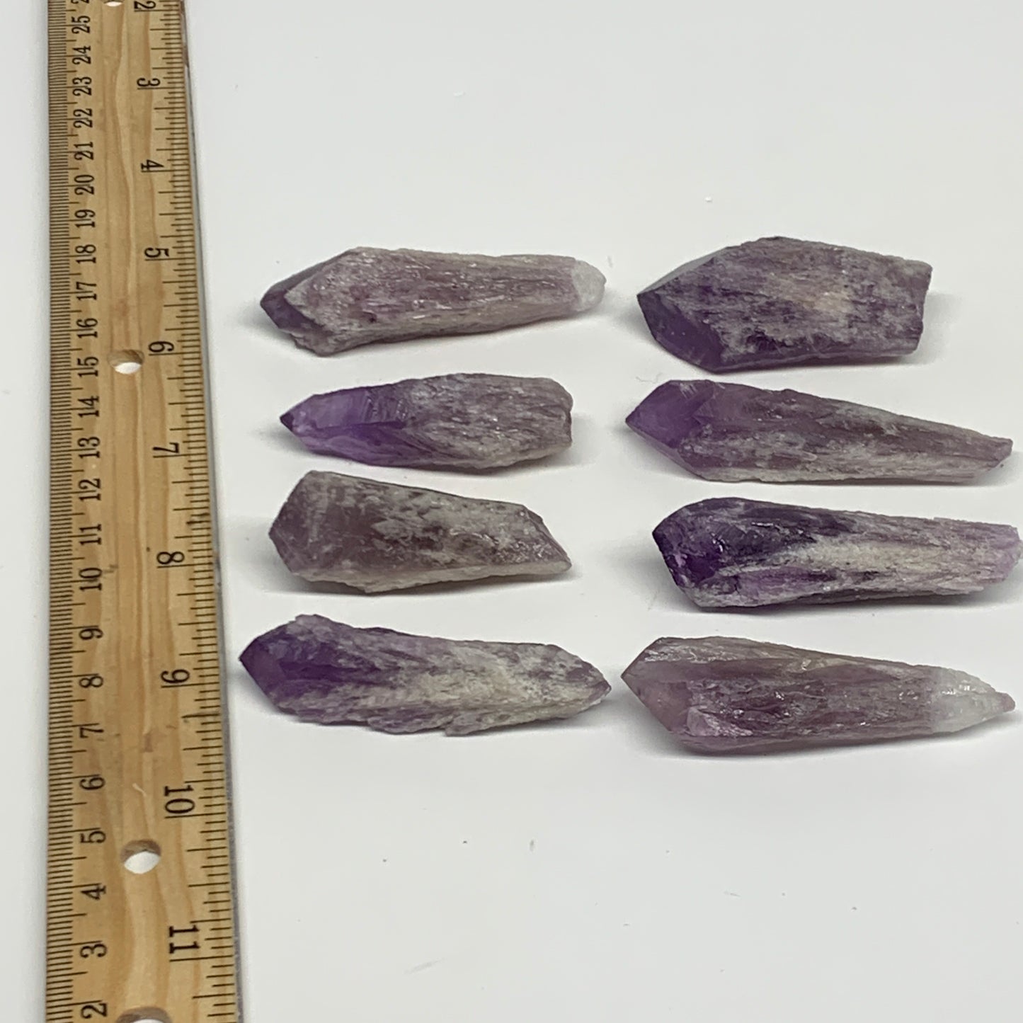 113.1g, 1.9" - 2.6", 8pcs, Amethyst Point Polished Rough lower part @Brazil, B28