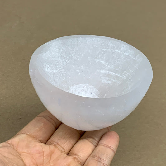 0.65 lbs, 3.5" Natural Round Selenite Bowl Crystals from Morocco, B35938