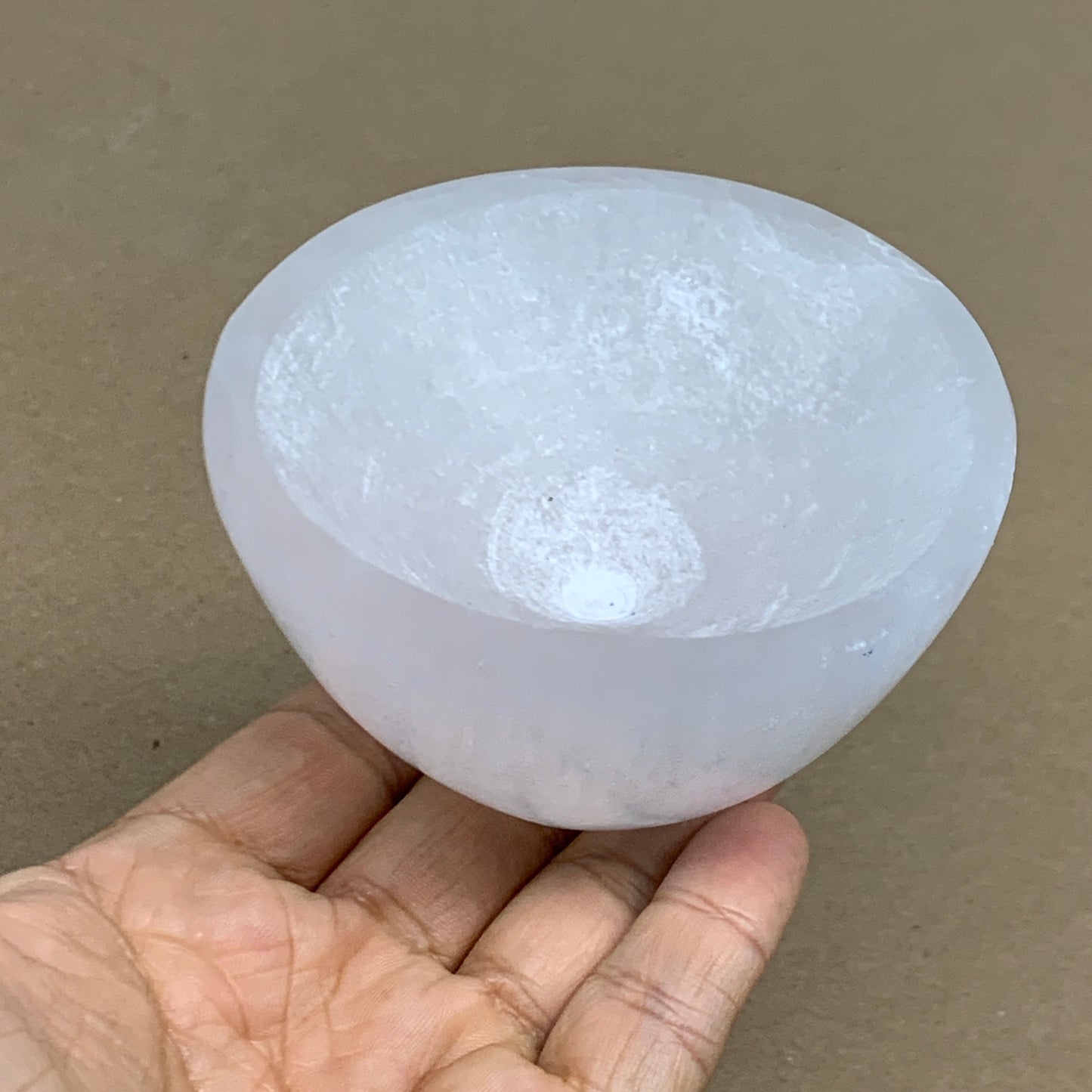 0.65 lbs, 3.5" Natural Round Selenite Bowl Crystals from Morocco, B35938