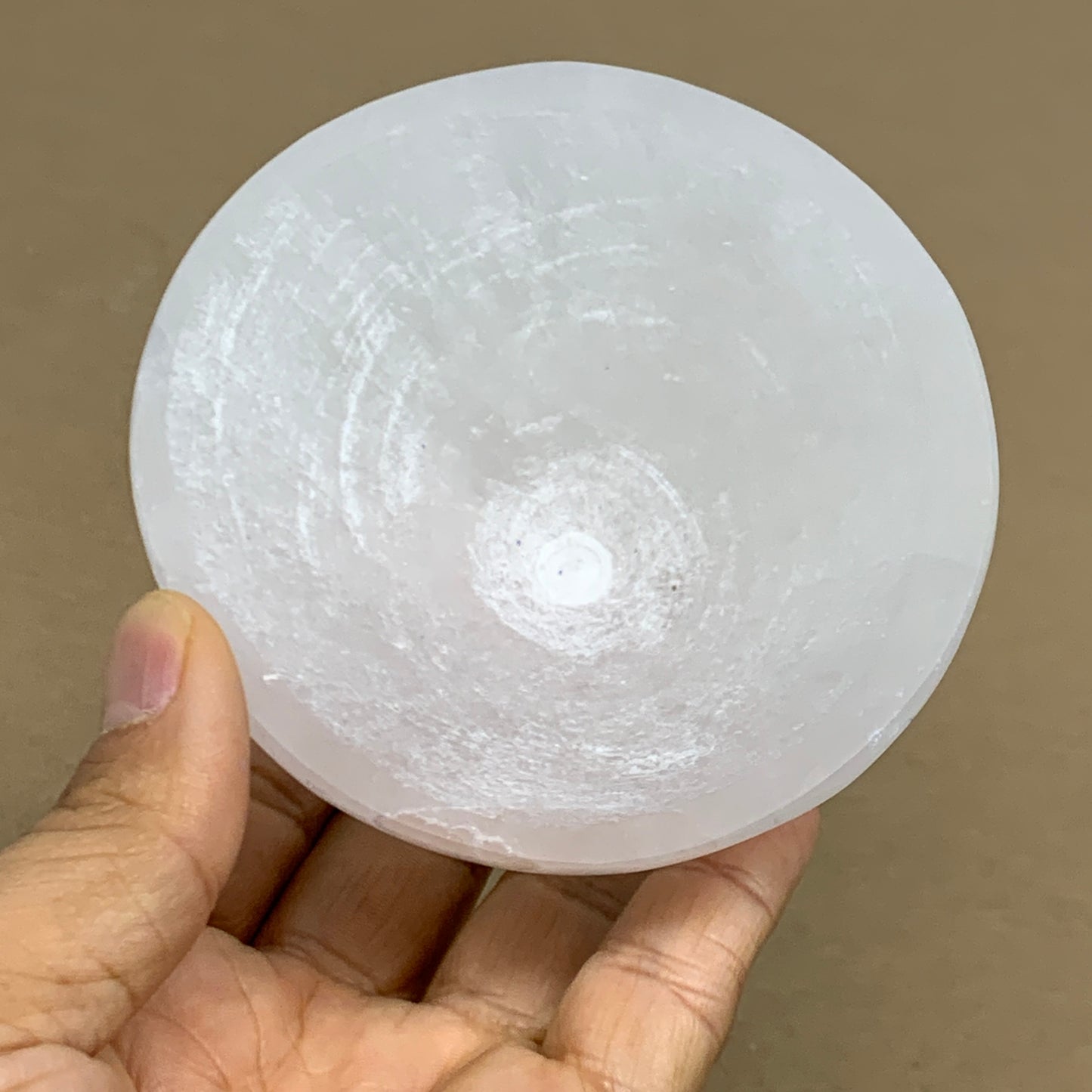 0.65 lbs, 3.5" Natural Round Selenite Bowl Crystals from Morocco, B35938