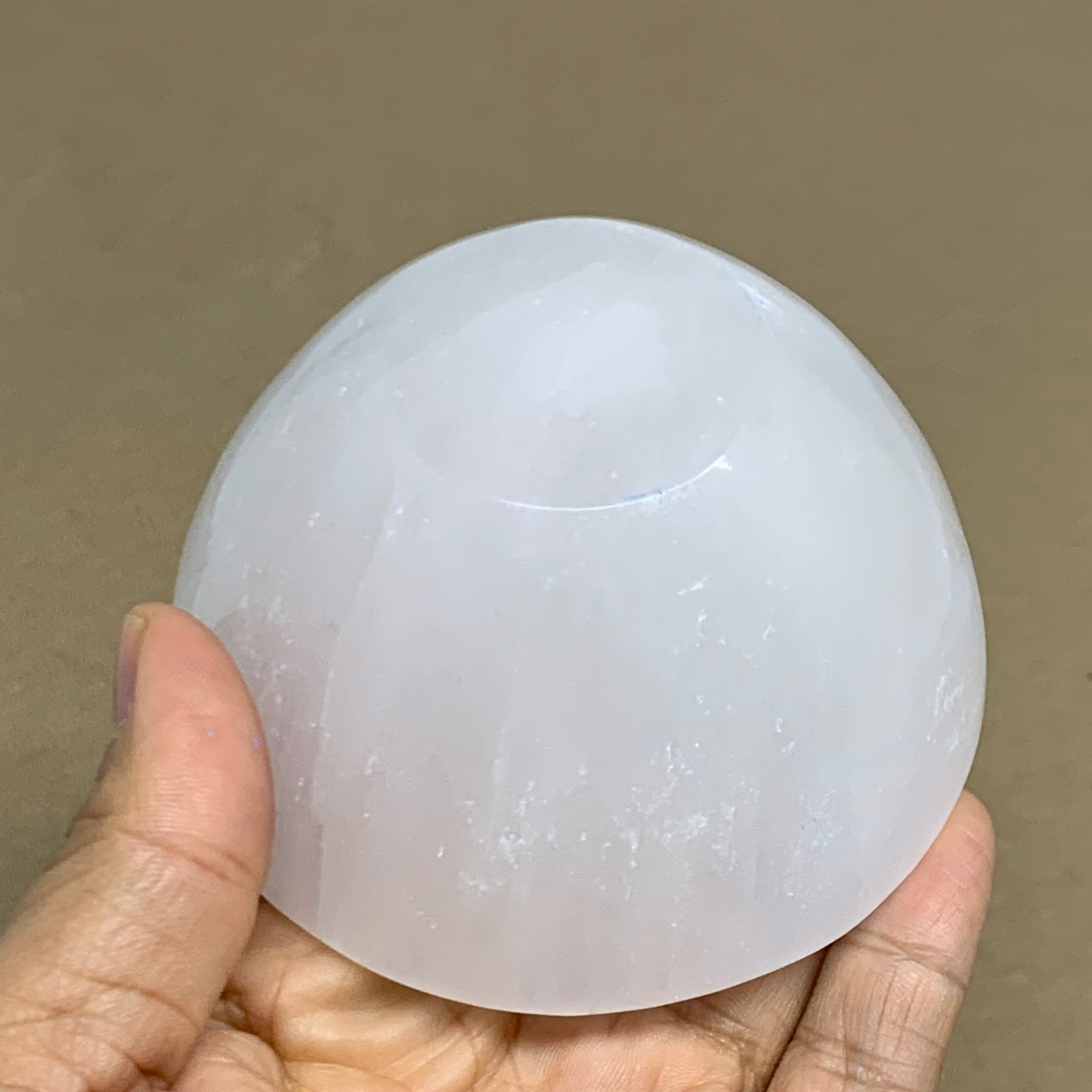 0.65 lbs, 3.5" Natural Round Selenite Bowl Crystals from Morocco, B35938