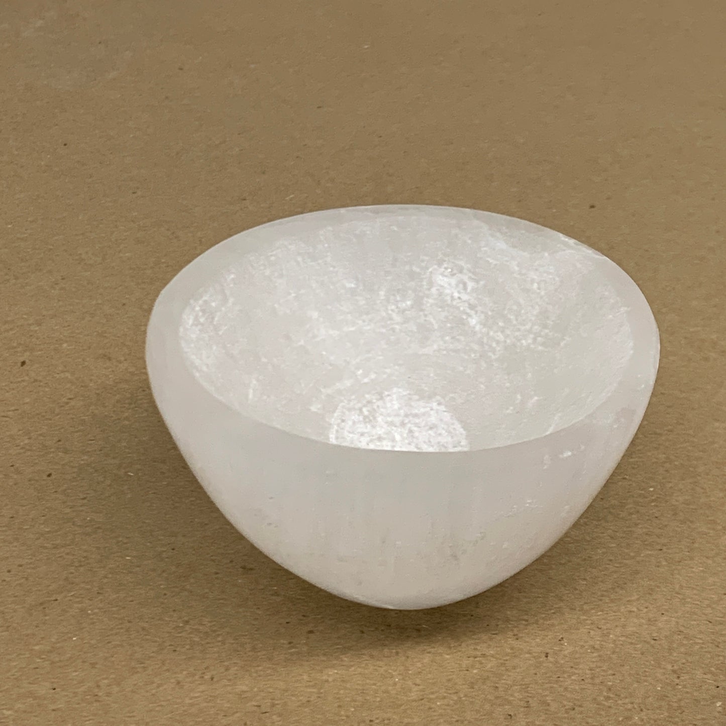 0.65 lbs, 3.5" Natural Round Selenite Bowl Crystals from Morocco, B35938