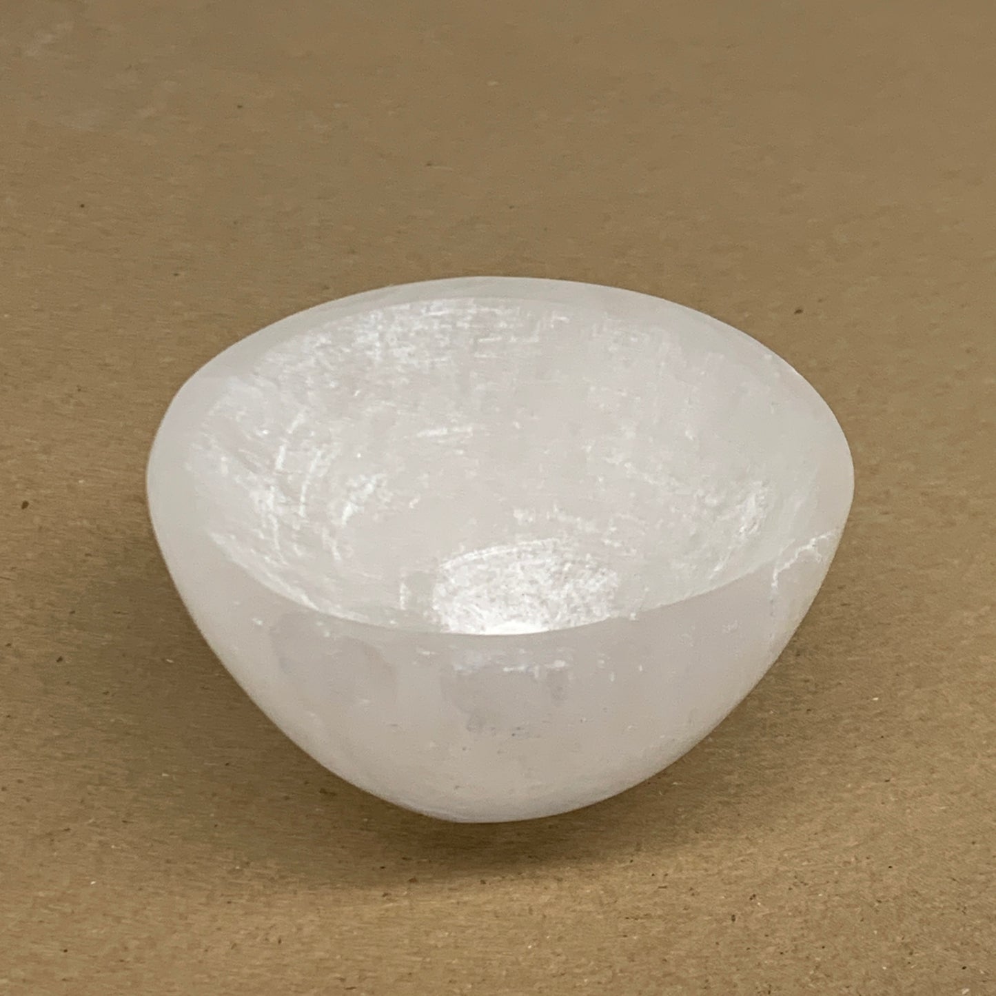 0.65 lbs, 3.5" Natural Round Selenite Bowl Crystals from Morocco, B35938