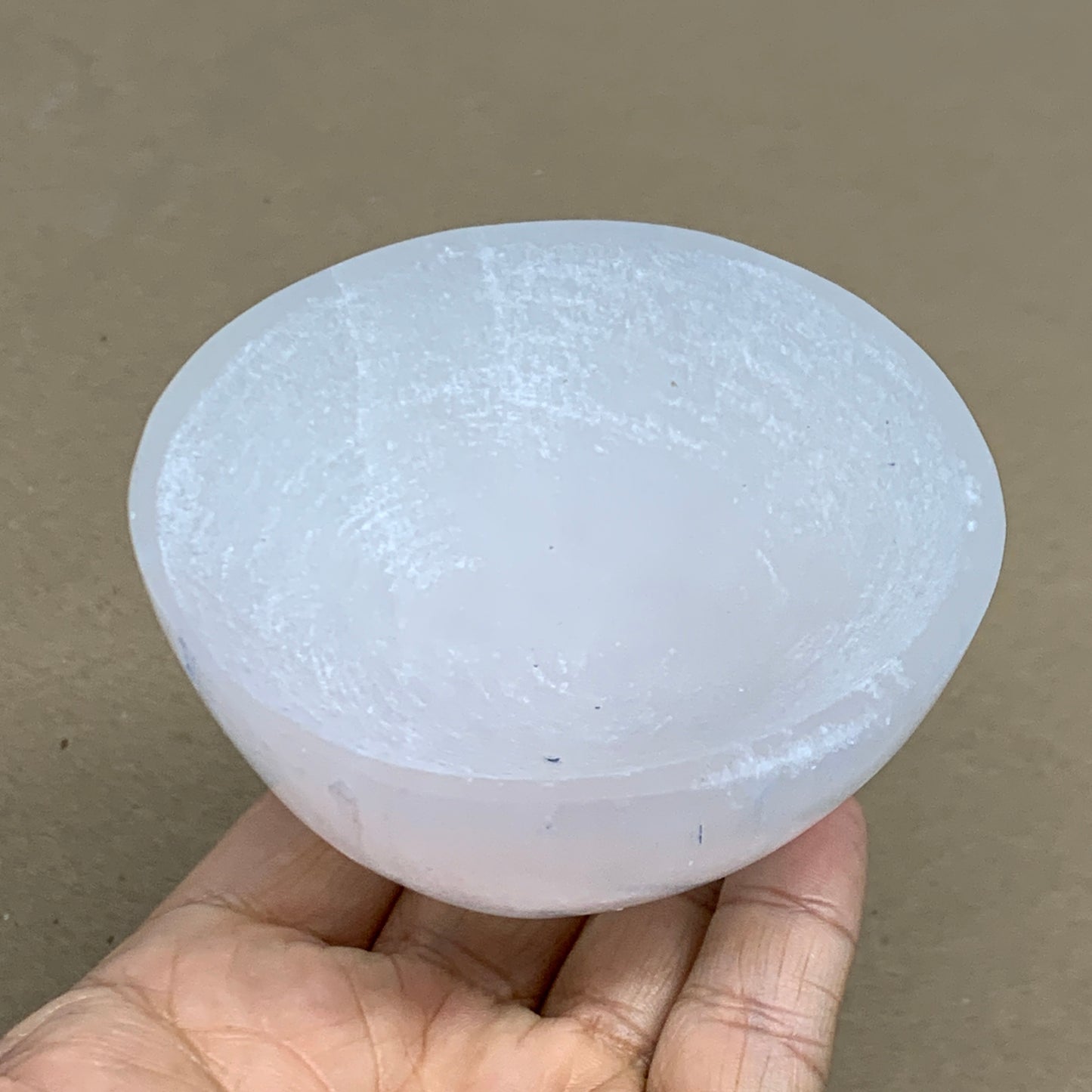 0.56 lbs, 3" Natural Round Selenite Bowl Crystals from Morocco, B35939