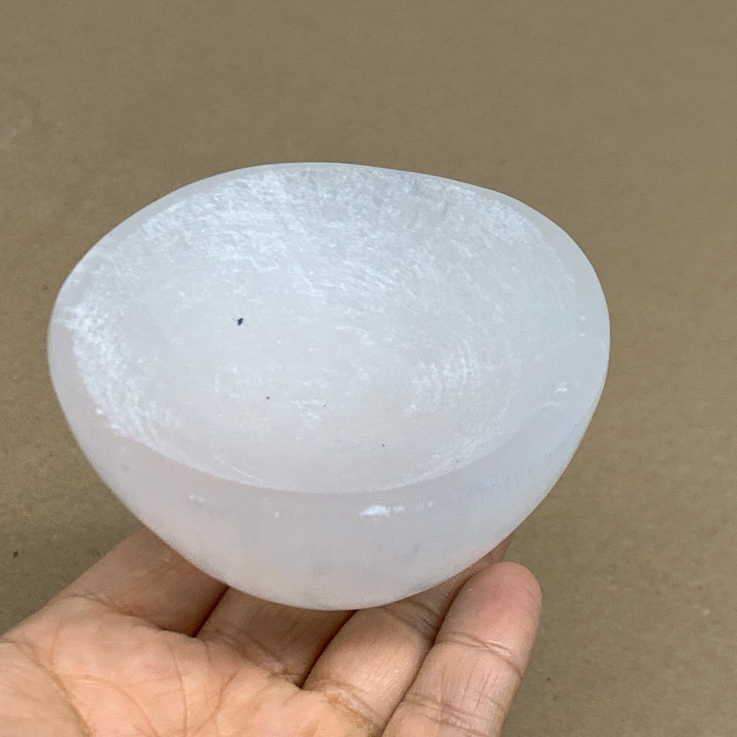 0.56 lbs, 3" Natural Round Selenite Bowl Crystals from Morocco, B35939