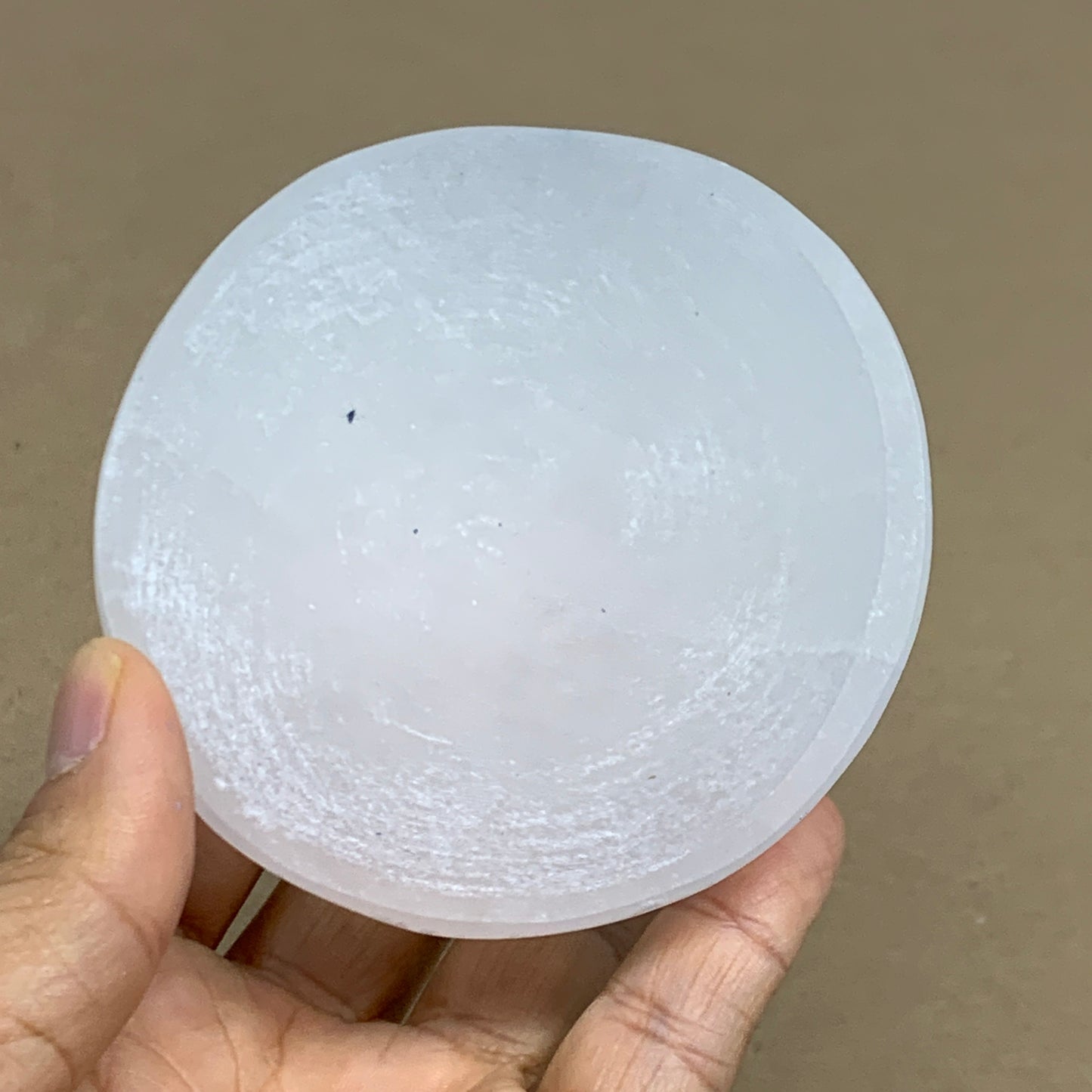 0.56 lbs, 3" Natural Round Selenite Bowl Crystals from Morocco, B35939