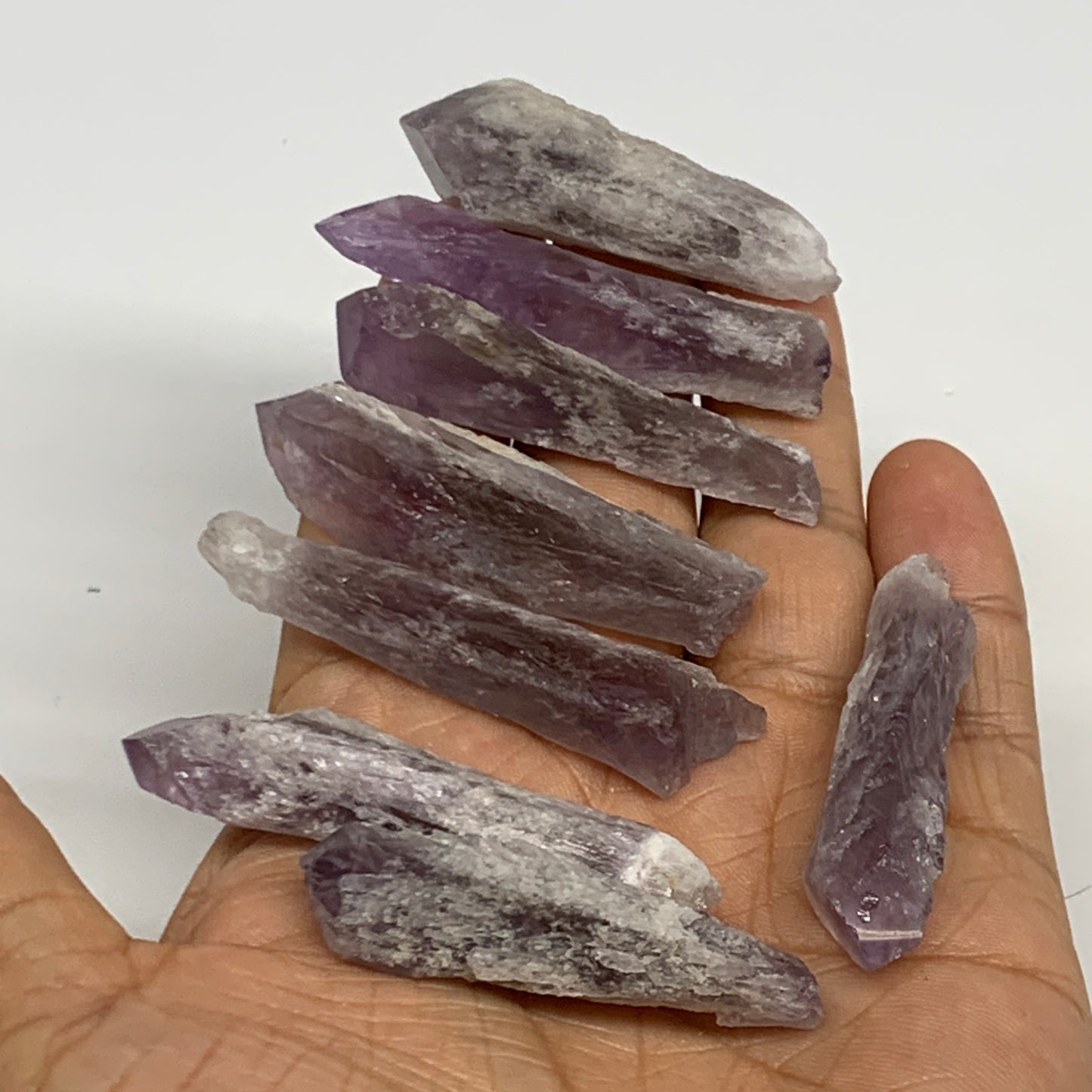 70.2g, 1.9" - 2.2", 8pcs, Amethyst Point Polished Rough lower part @Brazil, B288