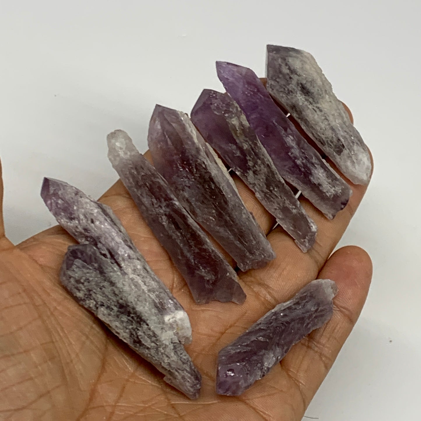 70.2g, 1.9" - 2.2", 8pcs, Amethyst Point Polished Rough lower part @Brazil, B288