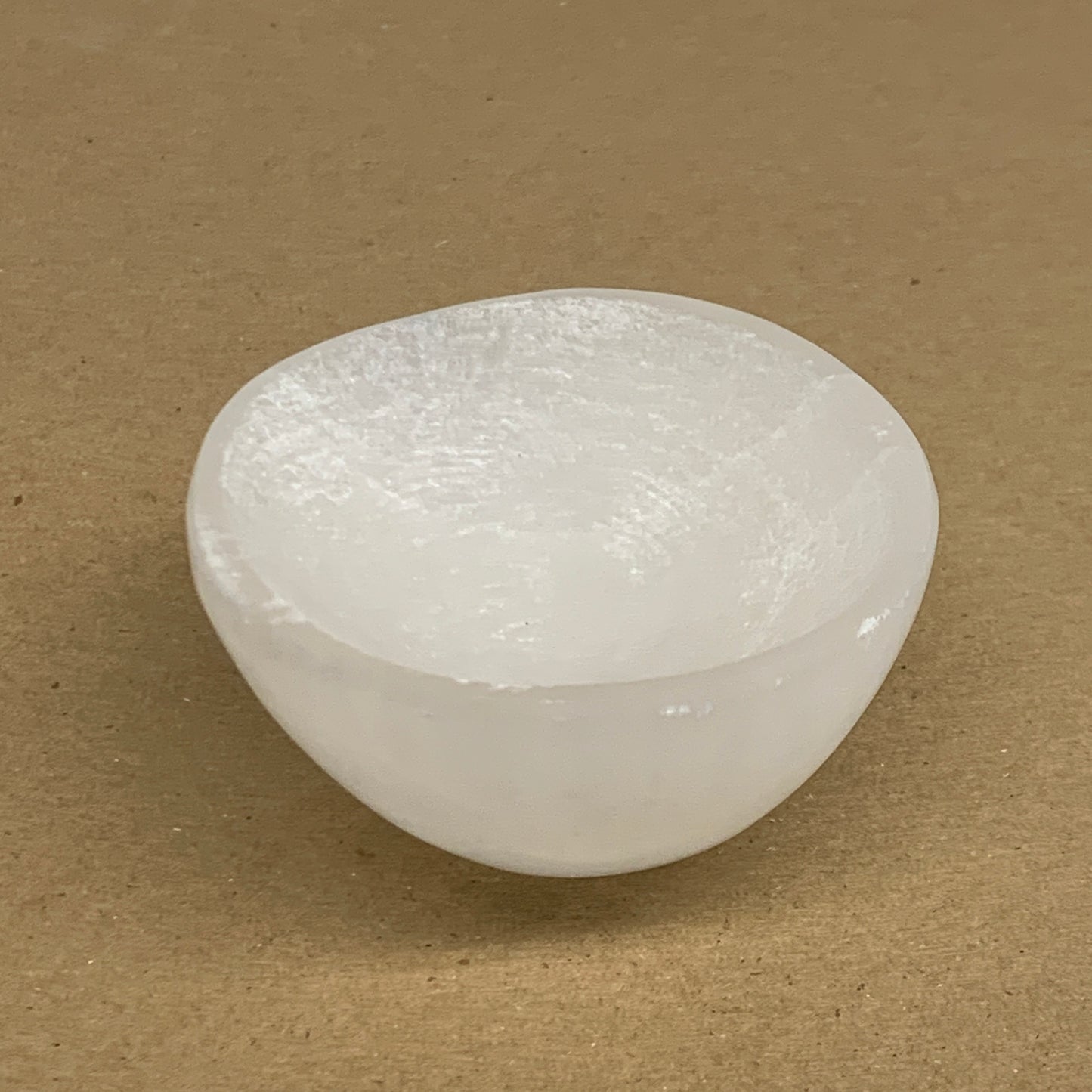 0.56 lbs, 3" Natural Round Selenite Bowl Crystals from Morocco, B35939