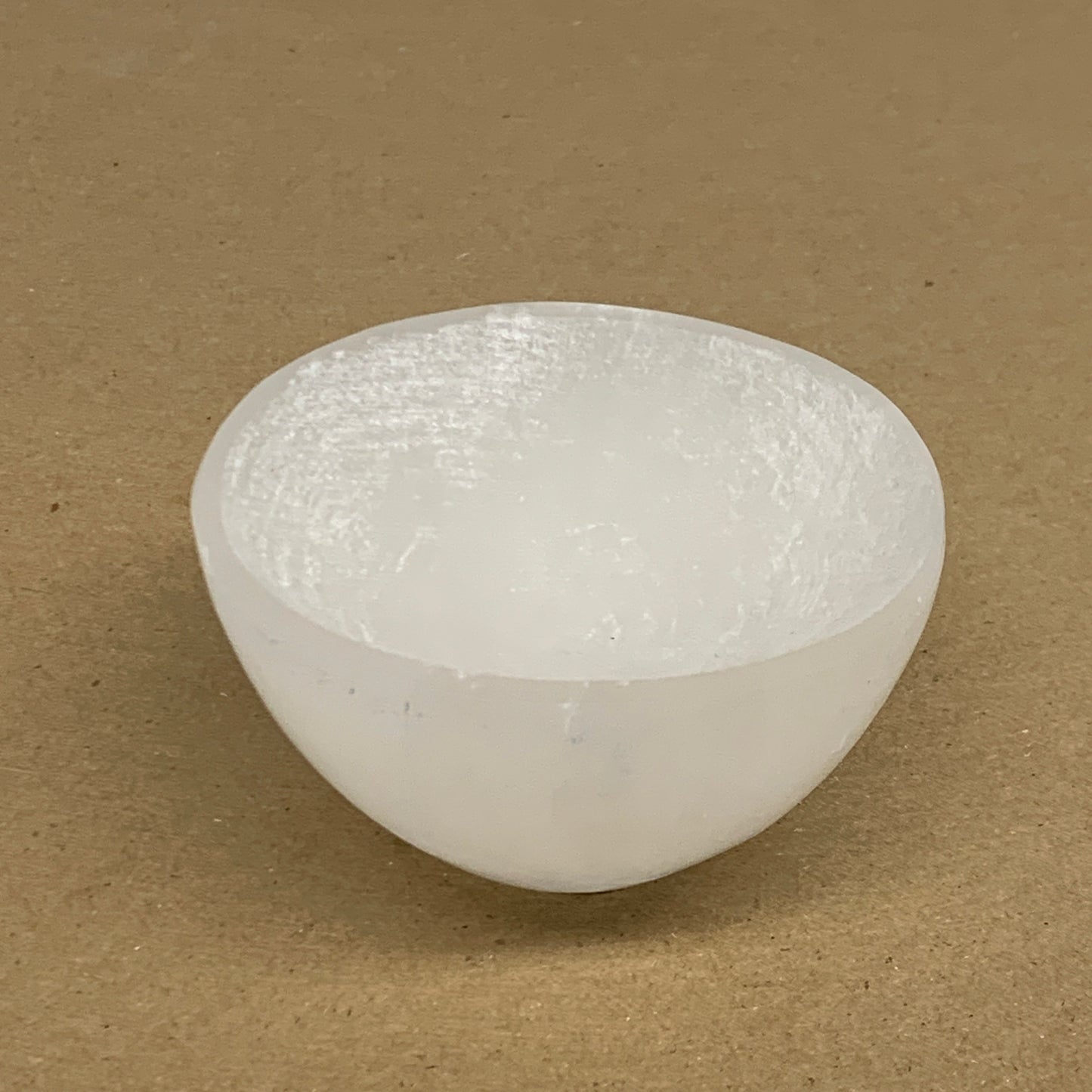 0.56 lbs, 3" Natural Round Selenite Bowl Crystals from Morocco, B35939