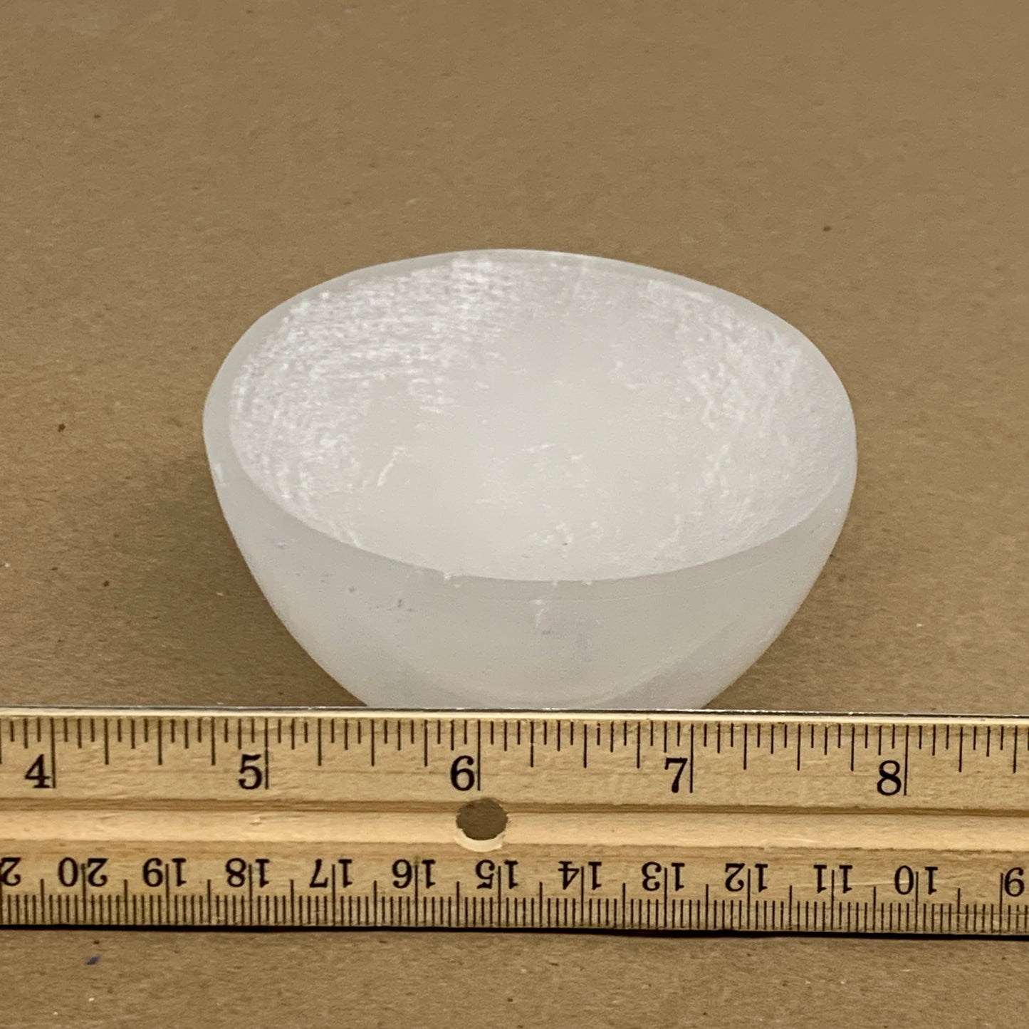 0.56 lbs, 3" Natural Round Selenite Bowl Crystals from Morocco, B35939