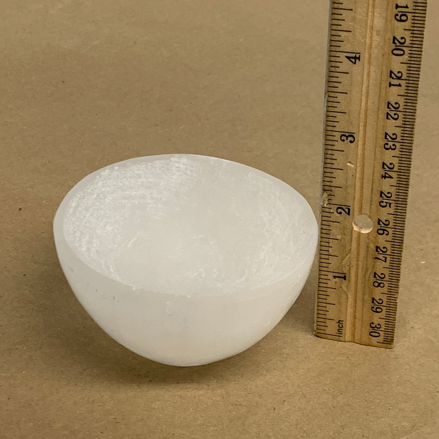 0.56 lbs, 3" Natural Round Selenite Bowl Crystals from Morocco, B35939